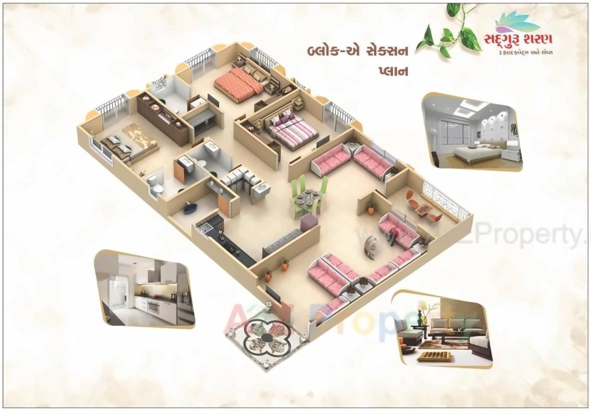 Layout of real estate project Sadguru Sharan located at Nikol, Ahmedabad, Gujarat