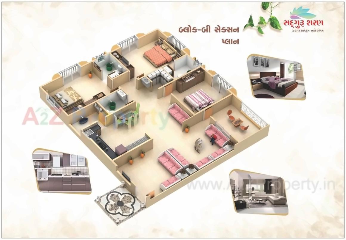 Layout of real estate project Sadguru Sharan located at Nikol, Ahmedabad, Gujarat
