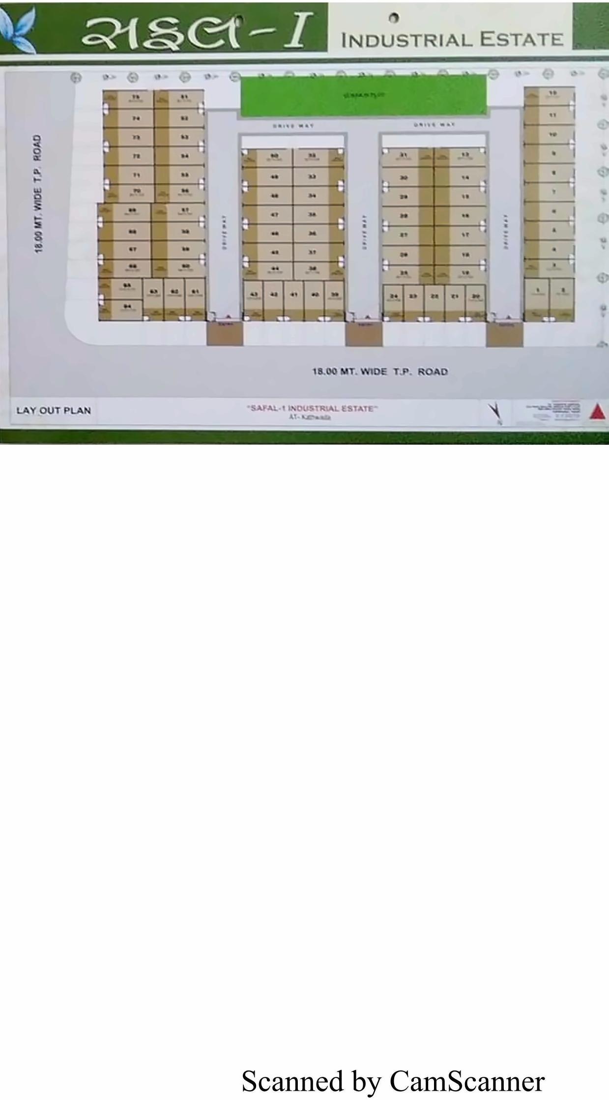 Layout of real estate project Safal Industrial Estate located at Kathwada, Ahmedabad, Gujarat