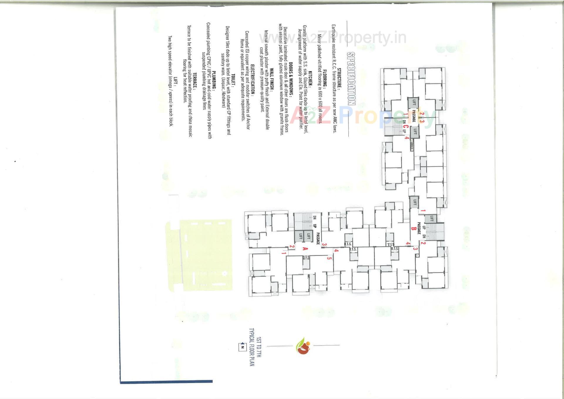 Layout of real estate project Saffron Binory Residency located at Vejalpur, Ahmedabad, Gujarat