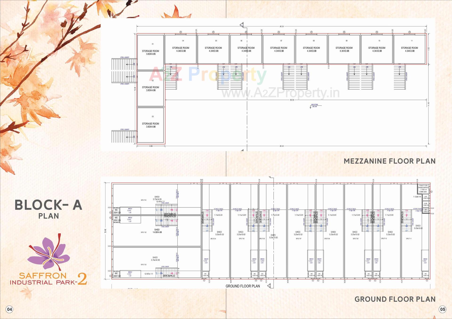 Layout of real estate project Saffron Industrial Park located at Bhuvaldi, Ahmedabad, Gujarat