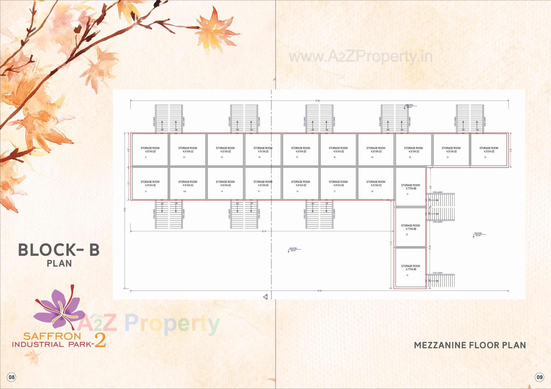 Layout of real estate project Saffron Industrial Park located at Bhuvaldi, Ahmedabad, Gujarat