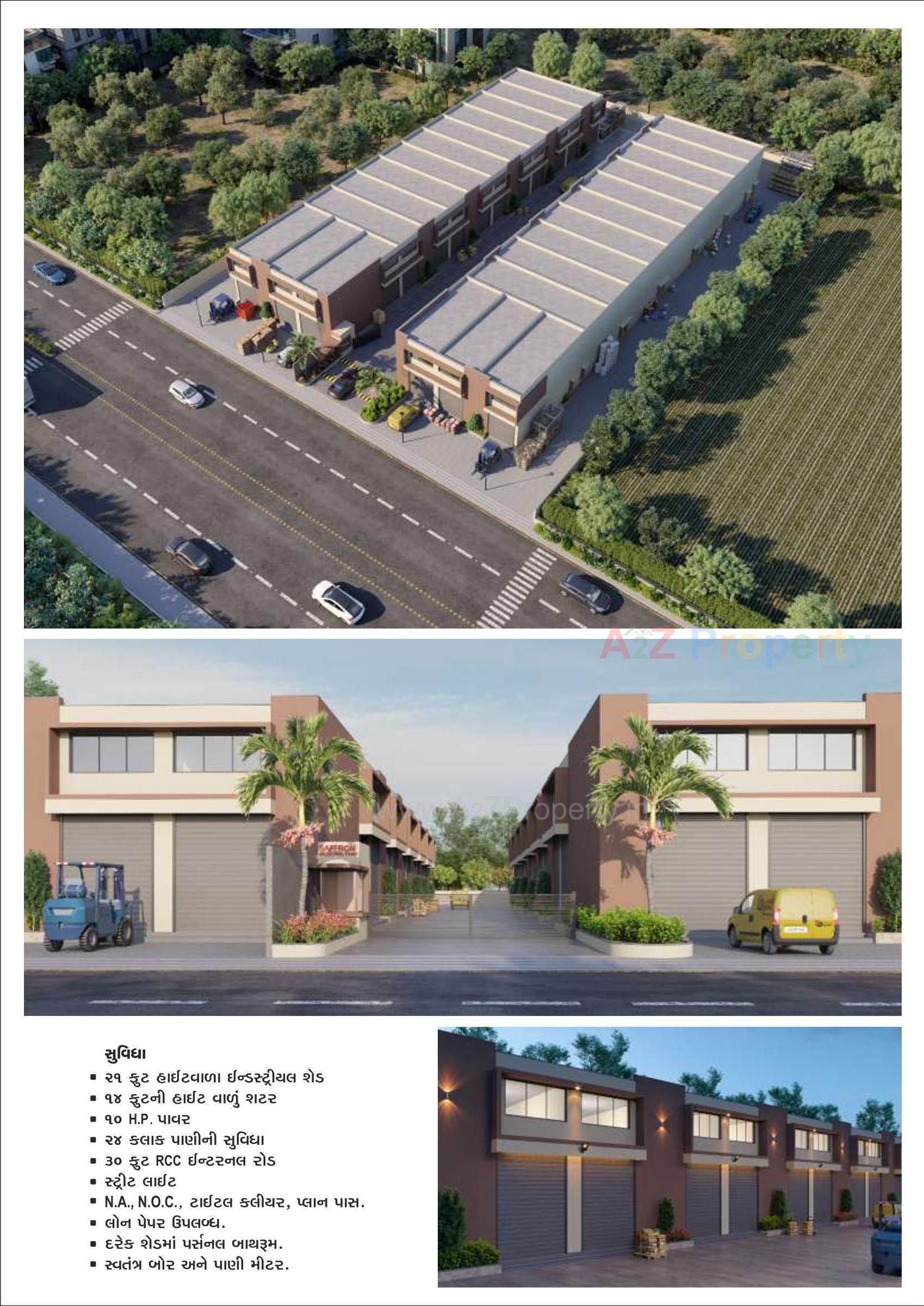 3D Elevation of real estate project Saffron Industrial Park located at Bhuvaldi, Ahmedabad, Gujarat