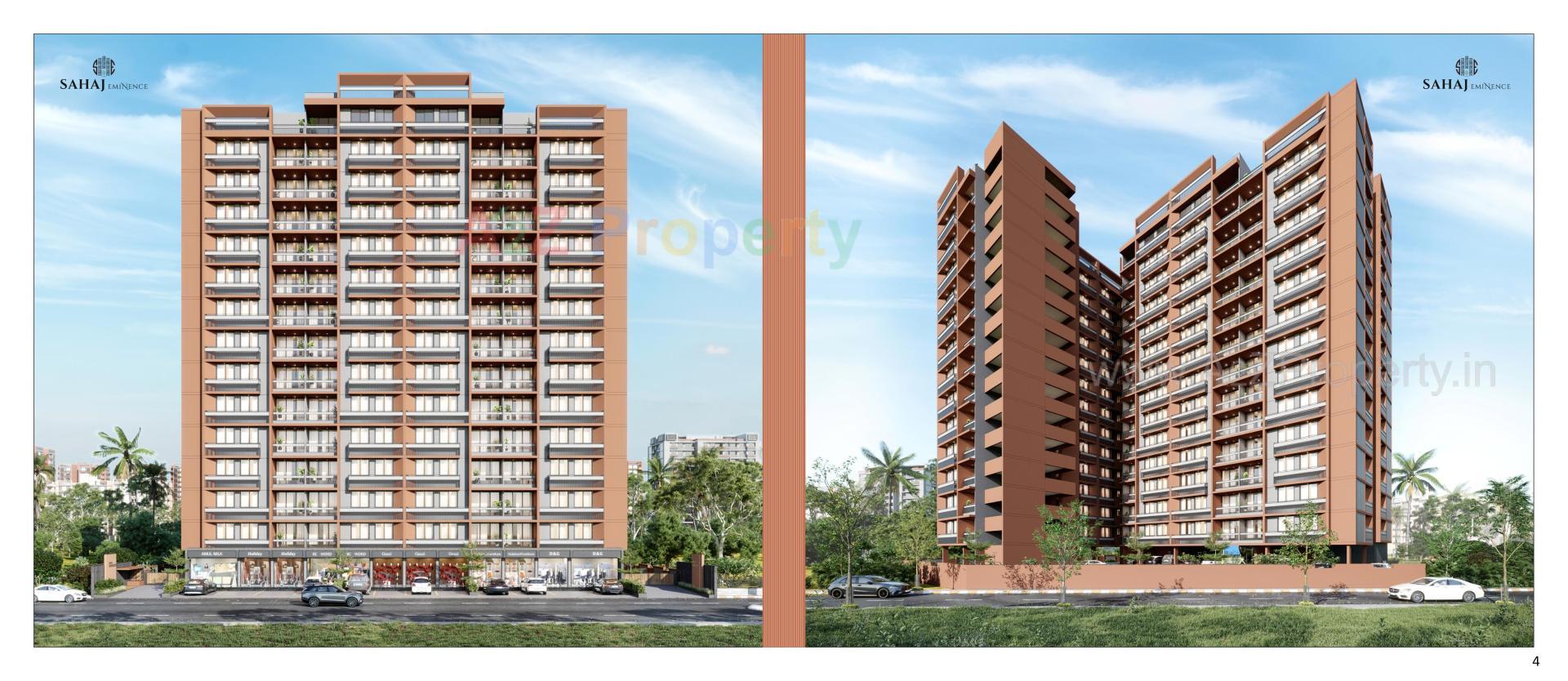 3D Elevation of real estate project Sahaj Eminence located at Ramol, Ahmedabad, Gujarat