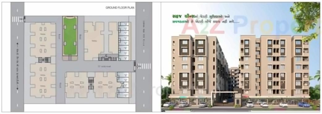 Layout of real estate project Sahaj Greens located at Ramol, Ahmedabad, Gujarat