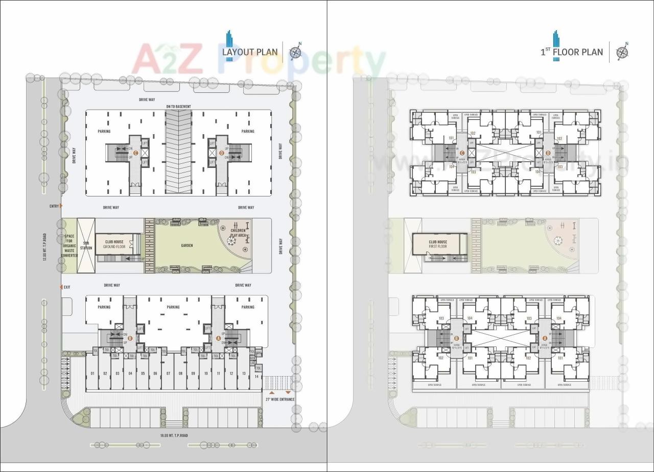 Layout of real estate project Sahaj Heights located at Wadaj, Ahmedabad, Gujarat