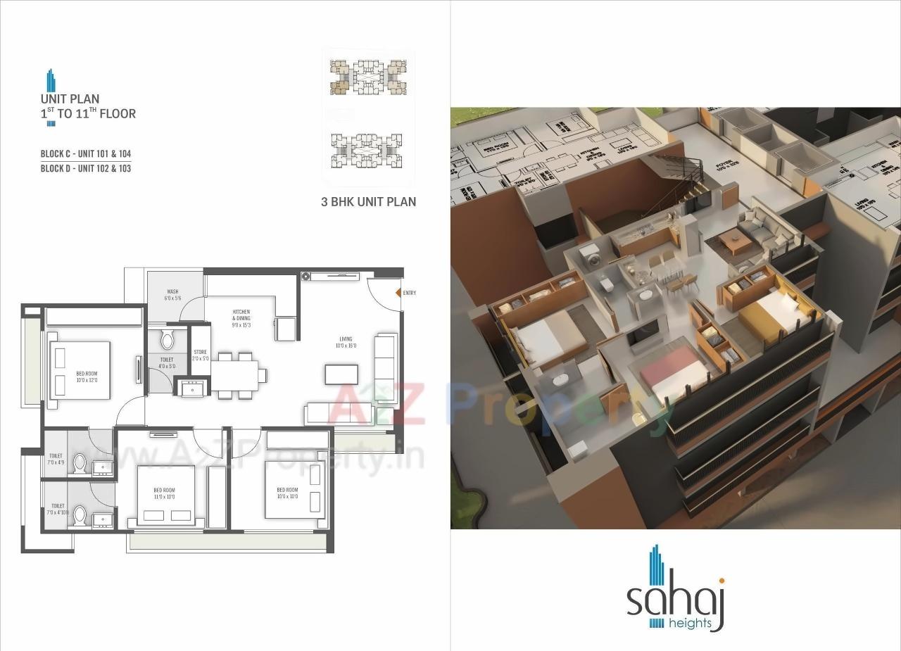 Layout of real estate project Sahaj Heights located at Wadaj, Ahmedabad, Gujarat