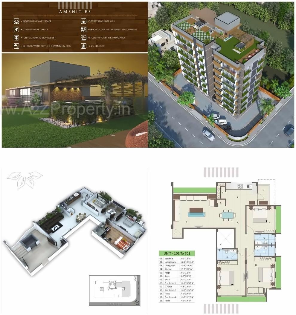 Layout of real estate project Sahaj Homes located at Memnagar, Ahmedabad, Gujarat