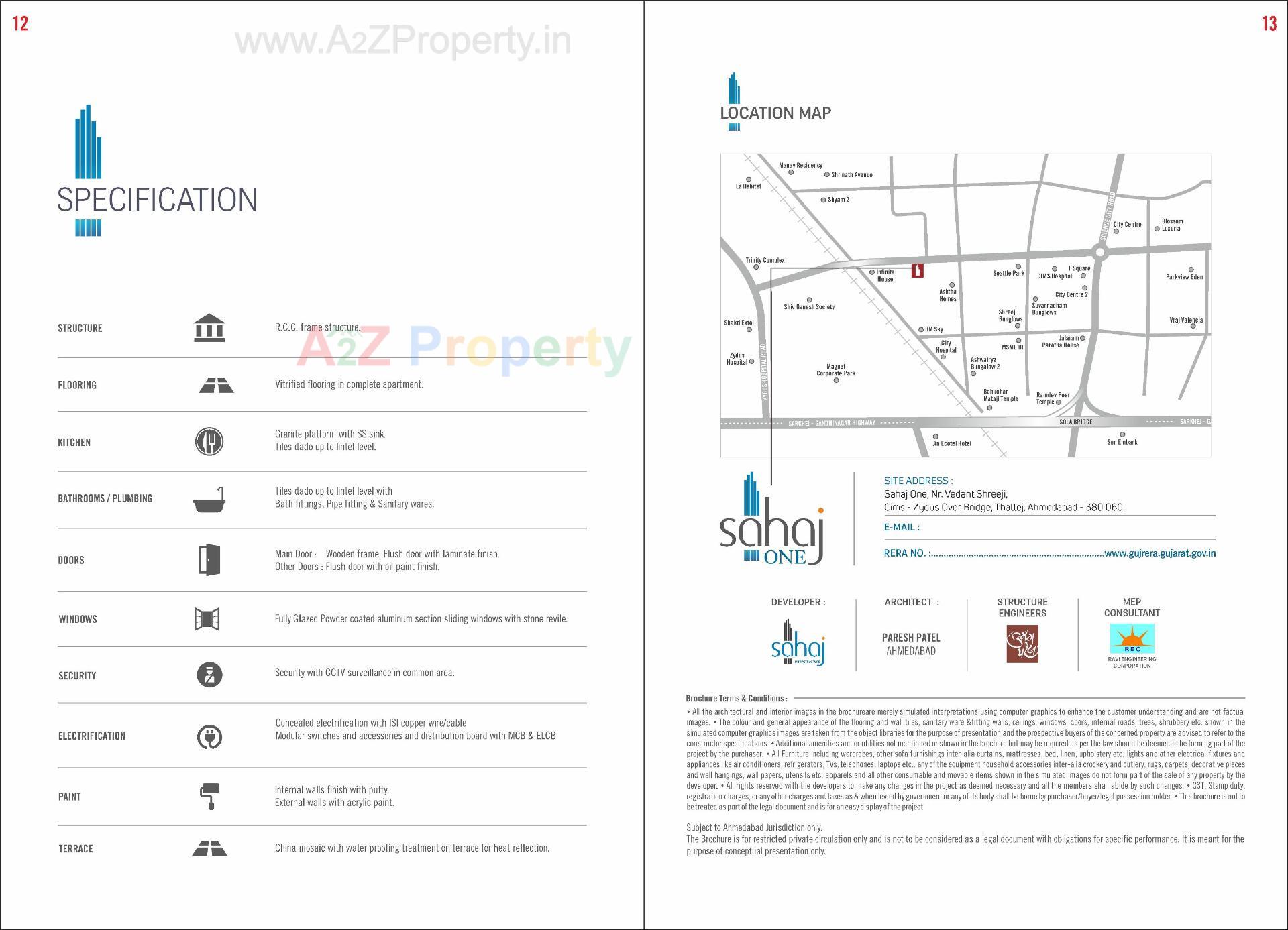  of real estate project Sahaj One located at Thaltej, Ahmedabad, Gujarat