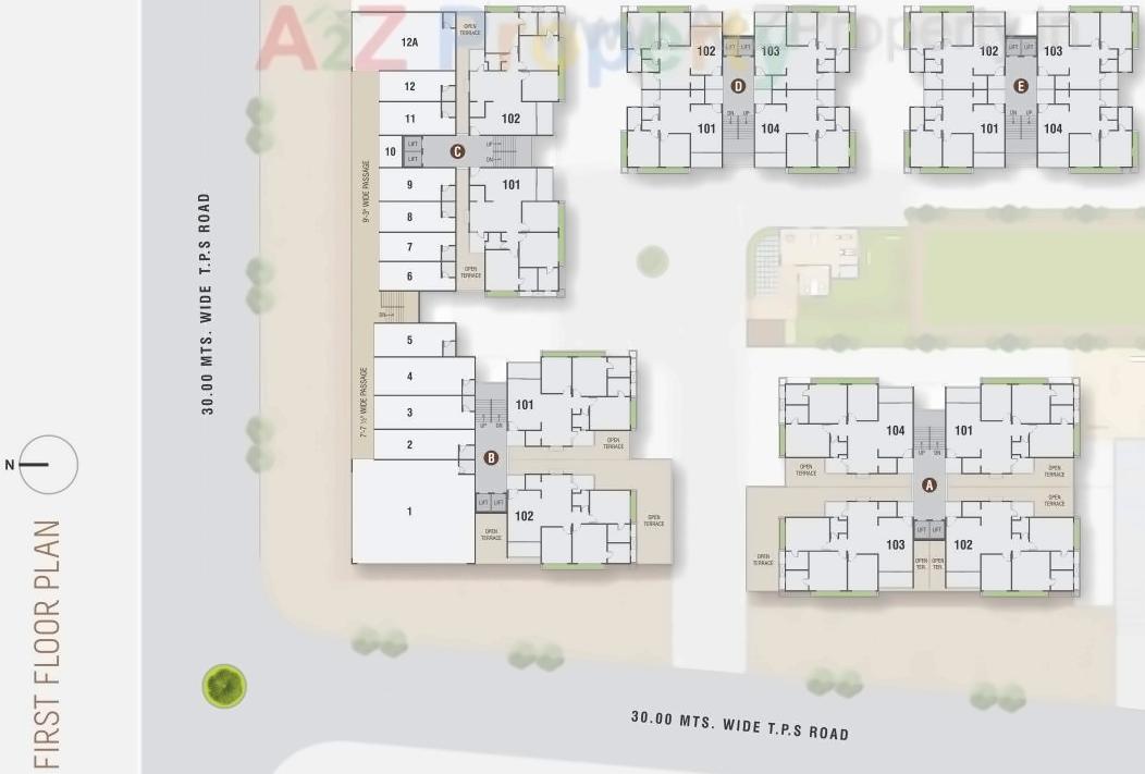 Layout of real estate project Sahaj Prime located at Gota, Ahmedabad, Gujarat