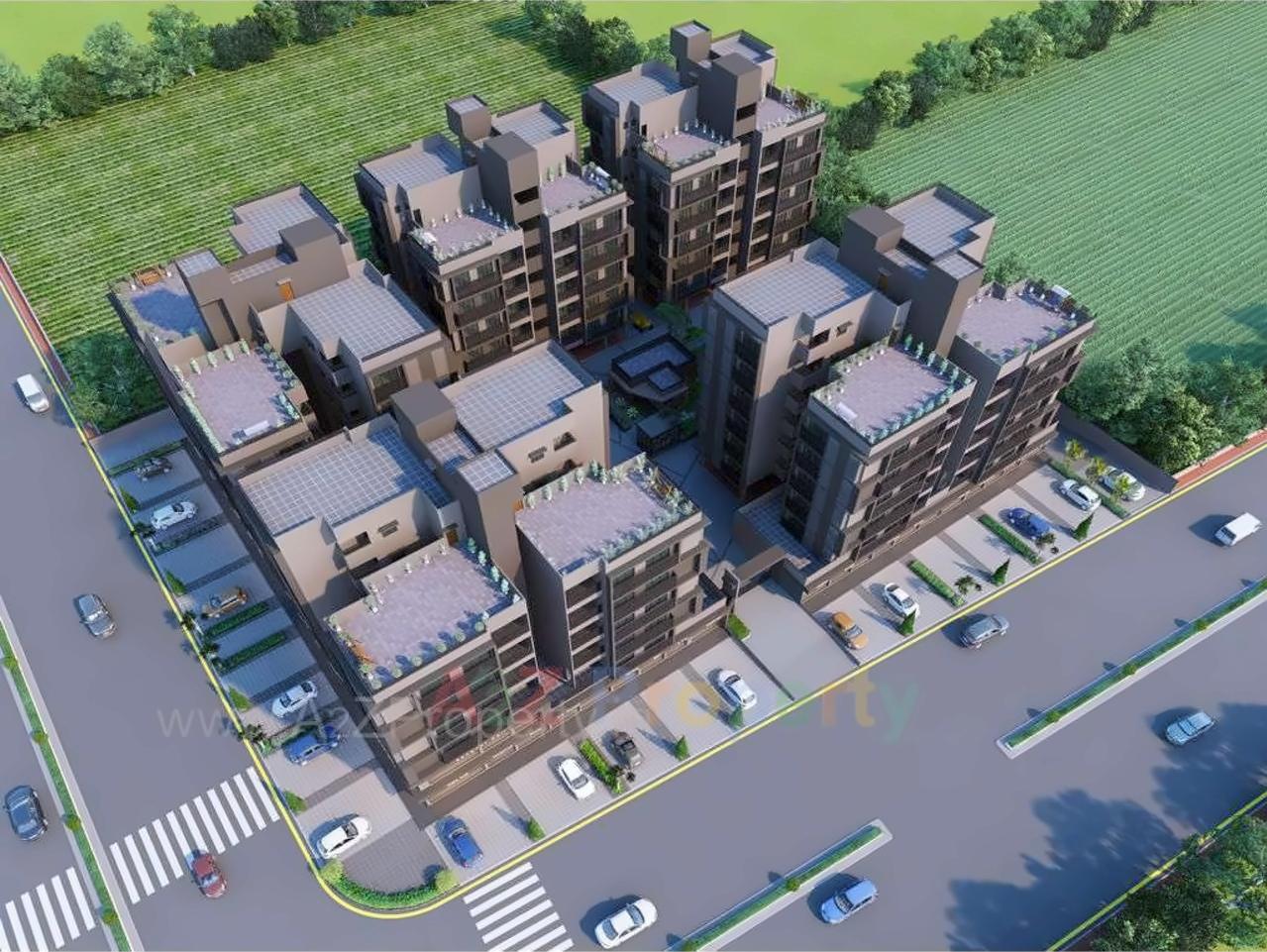 3D Elevation of real estate project Sahaj Prime located at Gota, Ahmedabad, Gujarat