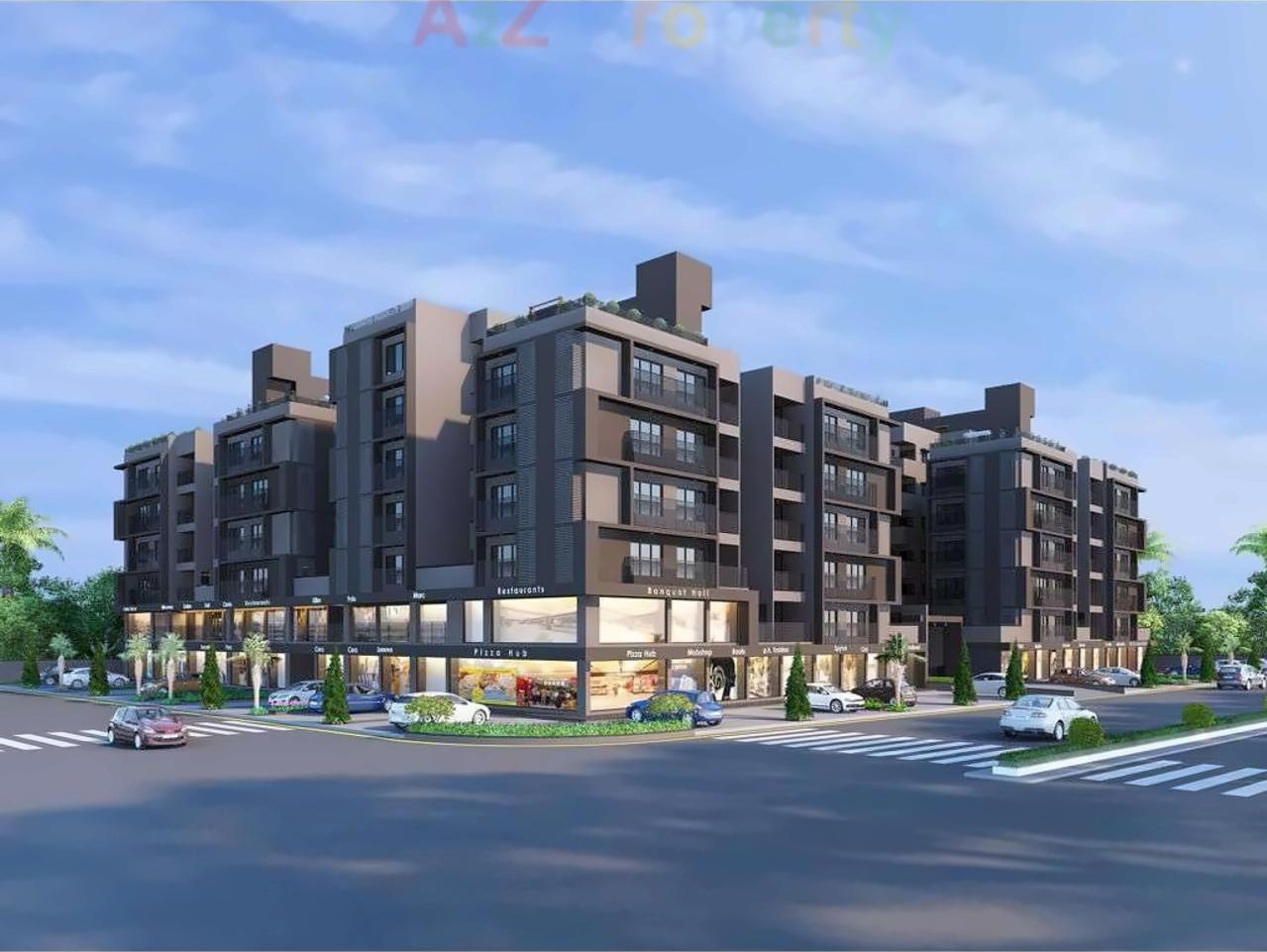 3D Elevation of real estate project Sahaj Prime located at Gota, Ahmedabad, Gujarat