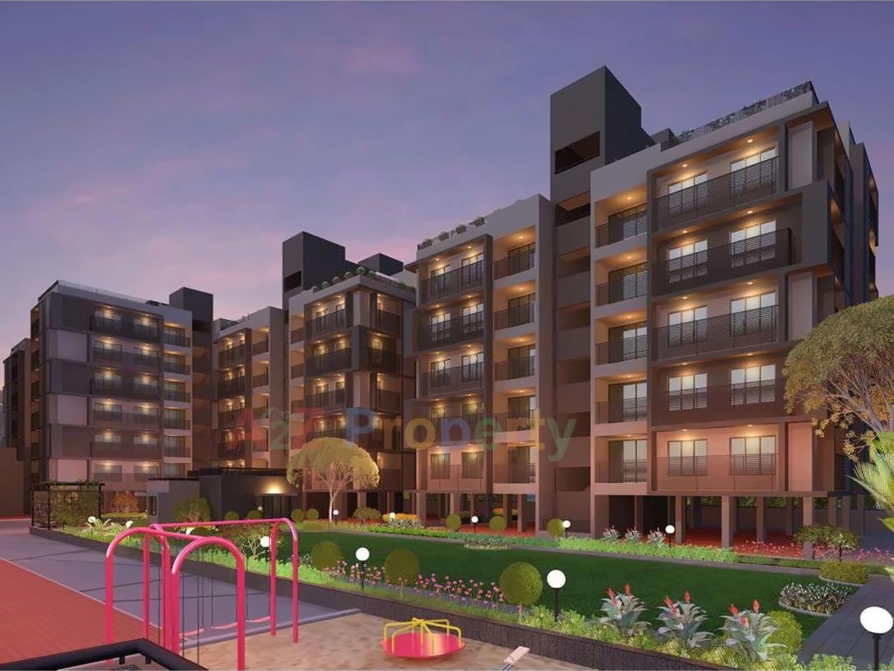 3D Elevation of real estate project Sahaj Prime located at Gota, Ahmedabad, Gujarat