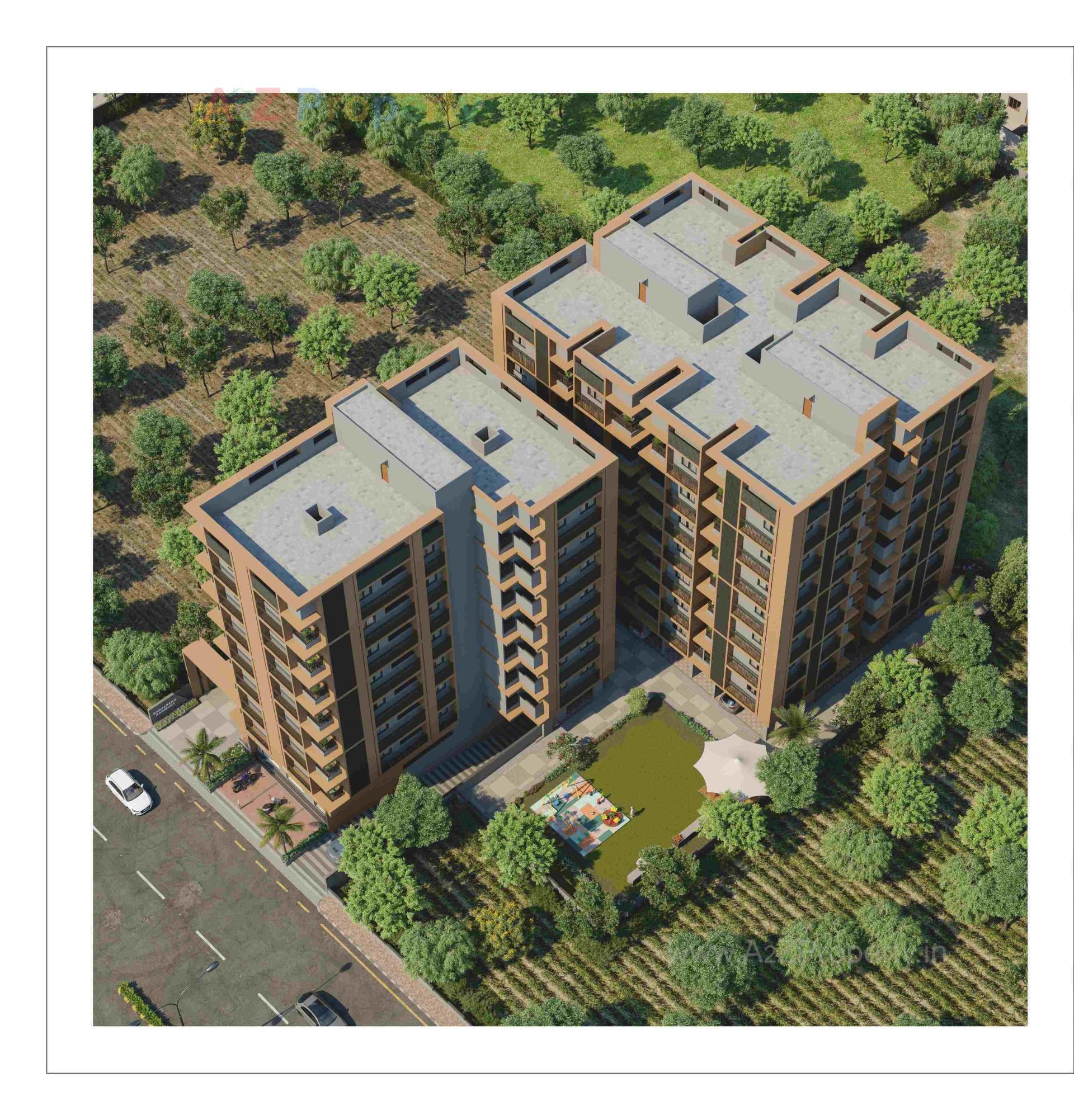 3D Elevation of real estate project Sahajanand Harmony located at Vatva, Ahmedabad, Gujarat