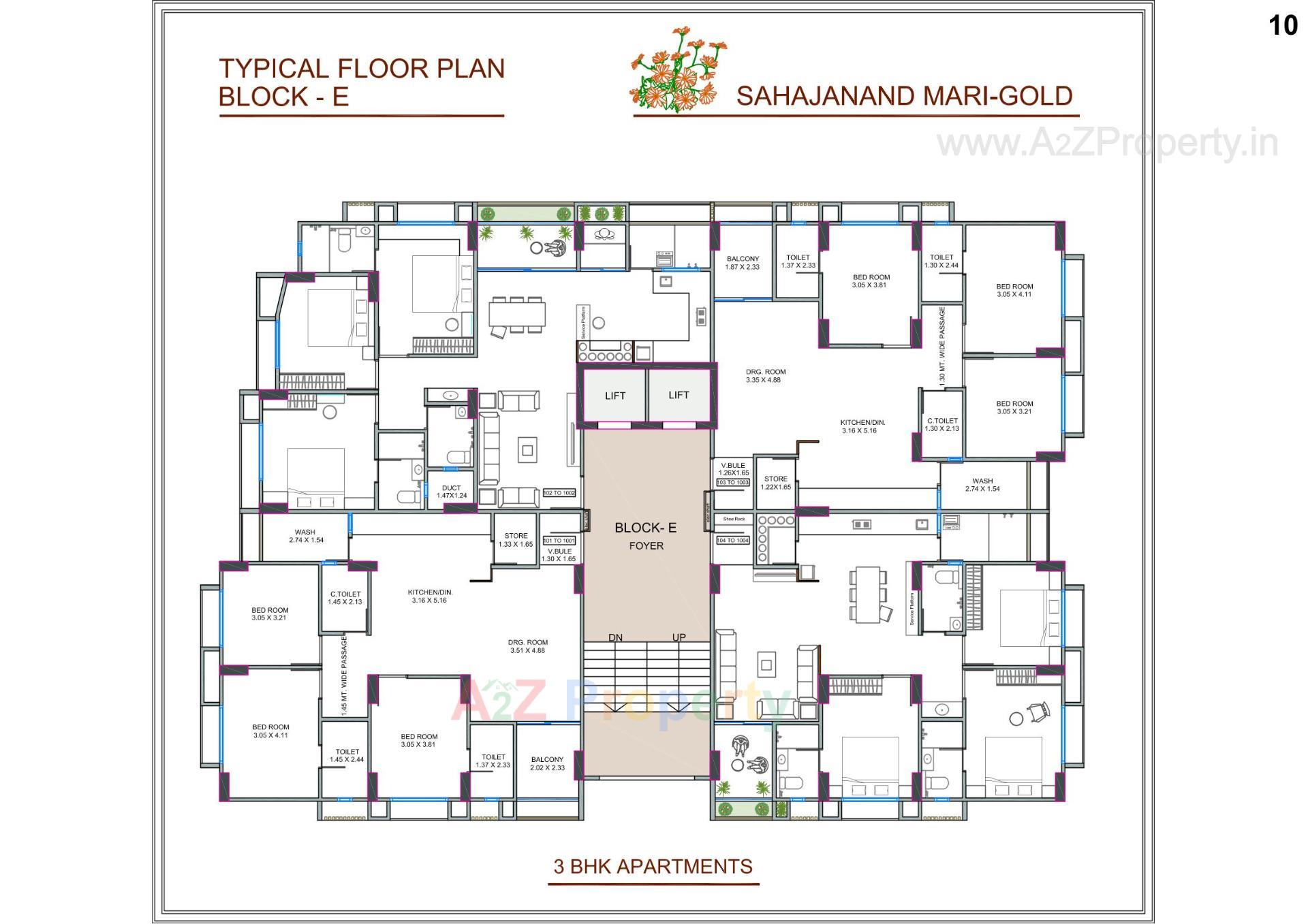 Layout of real estate project Sahajanand Marigold located at Chandkheda, Ahmedabad, Gujarat