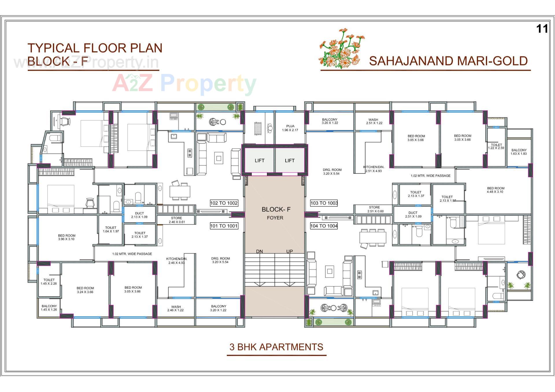 Layout of real estate project Sahajanand Marigold located at Chandkheda, Ahmedabad, Gujarat