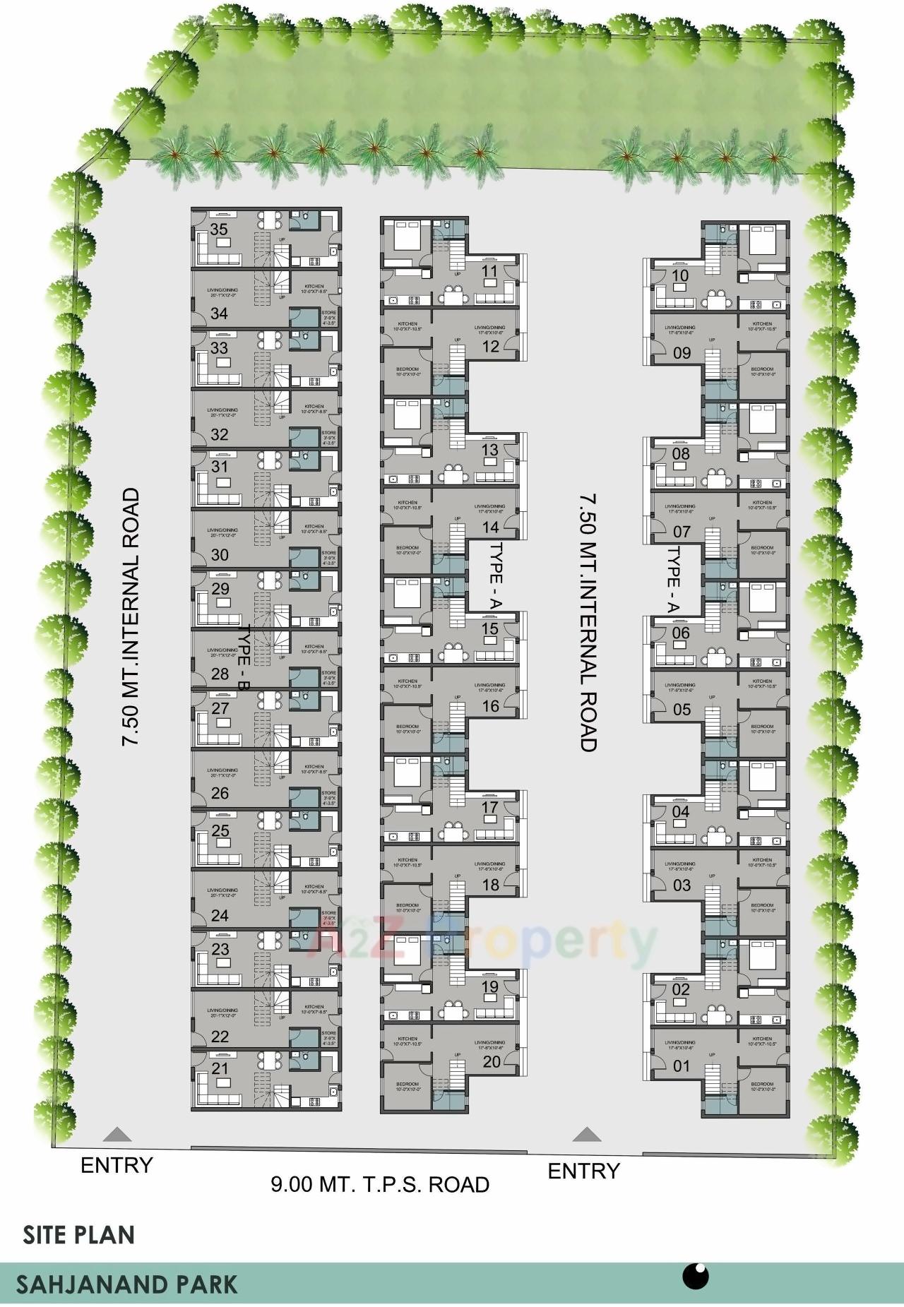 Layout of real estate project Sahajanand Park located at Bavla, Ahmedabad, Gujarat