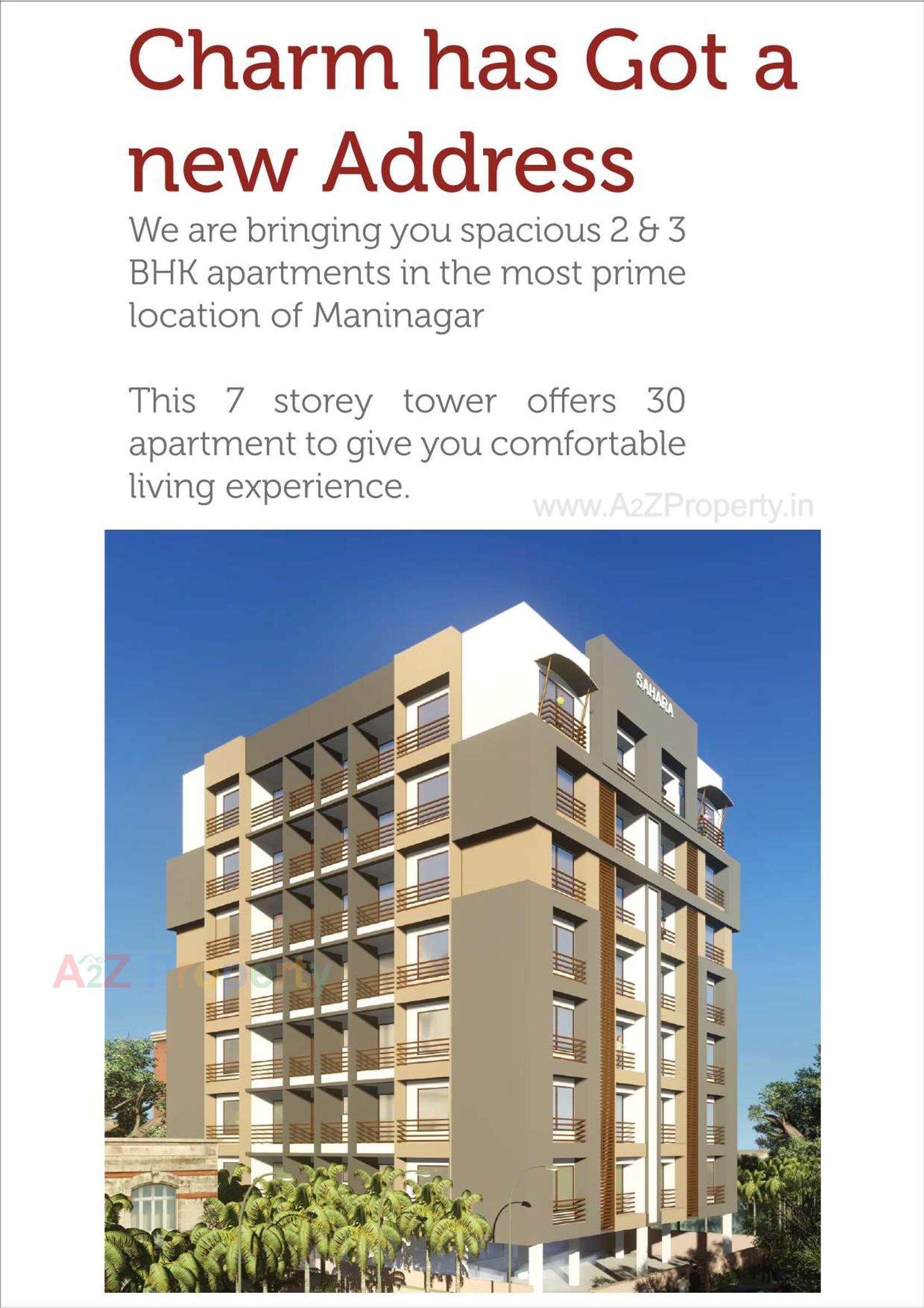 3D Elevation of real estate project Sahara Apartment located at Rajpur--hirpur, Ahmedabad, Gujarat