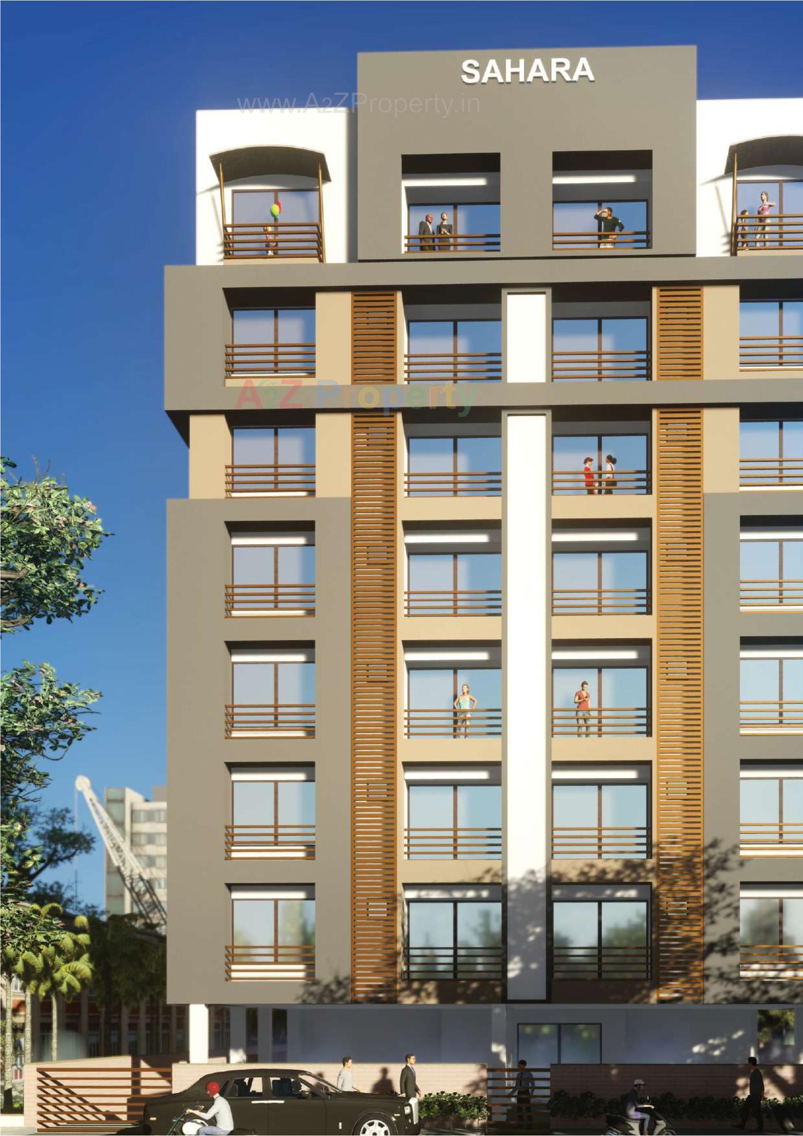 3D Elevation of real estate project Sahara Apartment located at Rajpur--hirpur, Ahmedabad, Gujarat