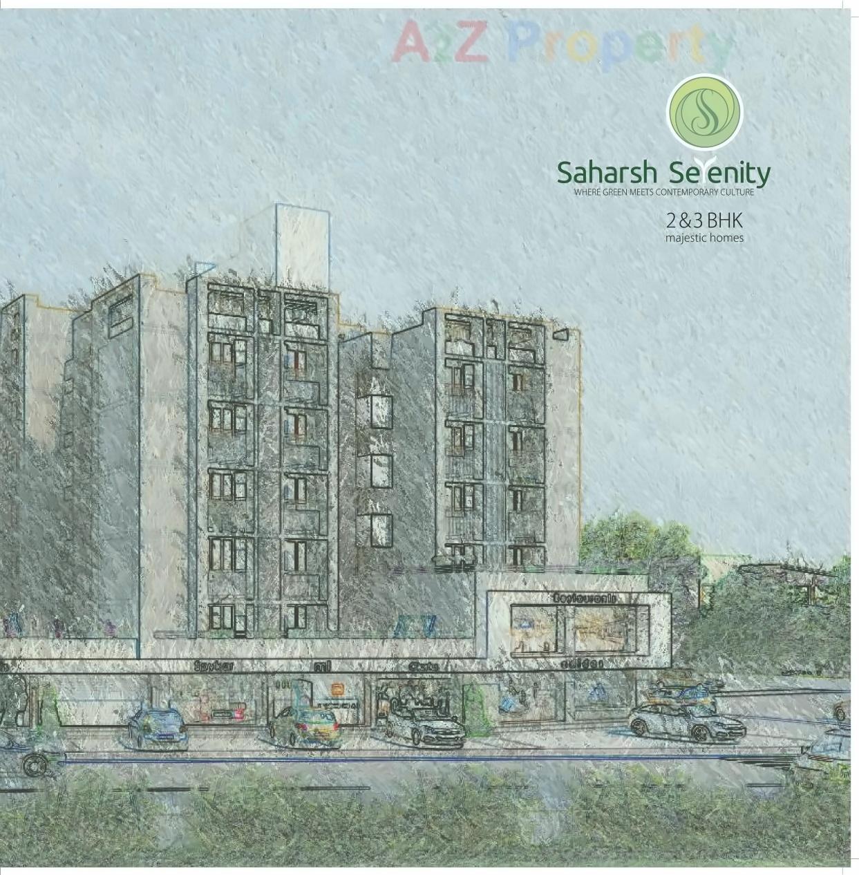 3D Elevation of real estate project Saharsh Serenity located at Gota, Ahmedabad, Gujarat