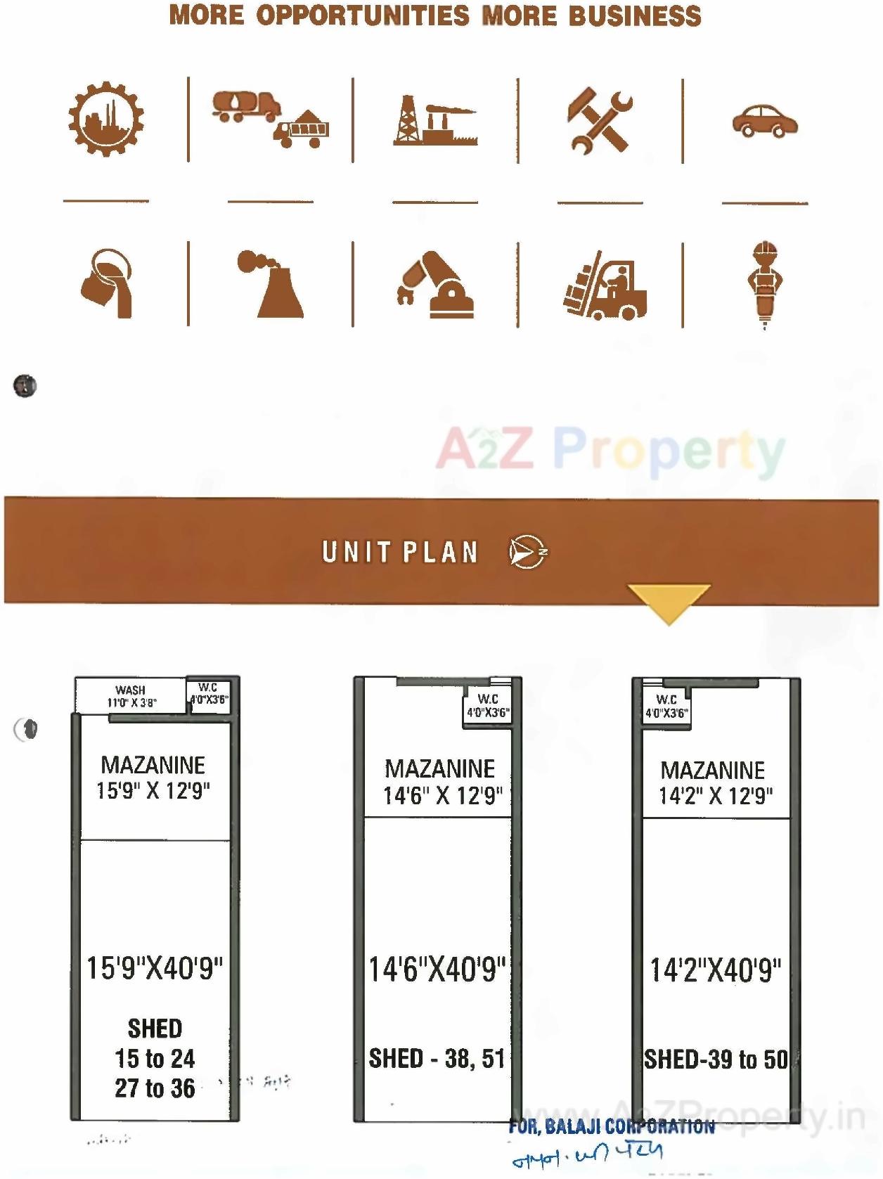 Layout of real estate project Sahitya Industrial Park located at Nikol, Ahmedabad, Gujarat