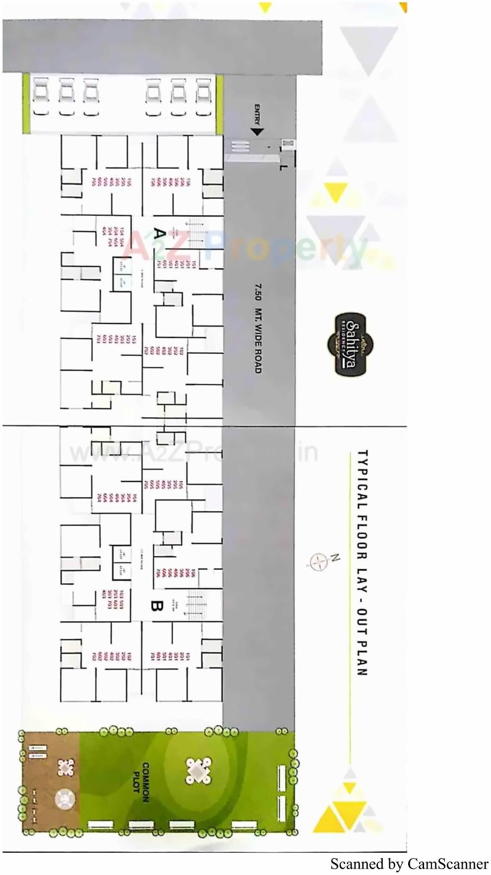 Layout of real estate project Sahitya Residency located at Vastral, Ahmedabad, Gujarat