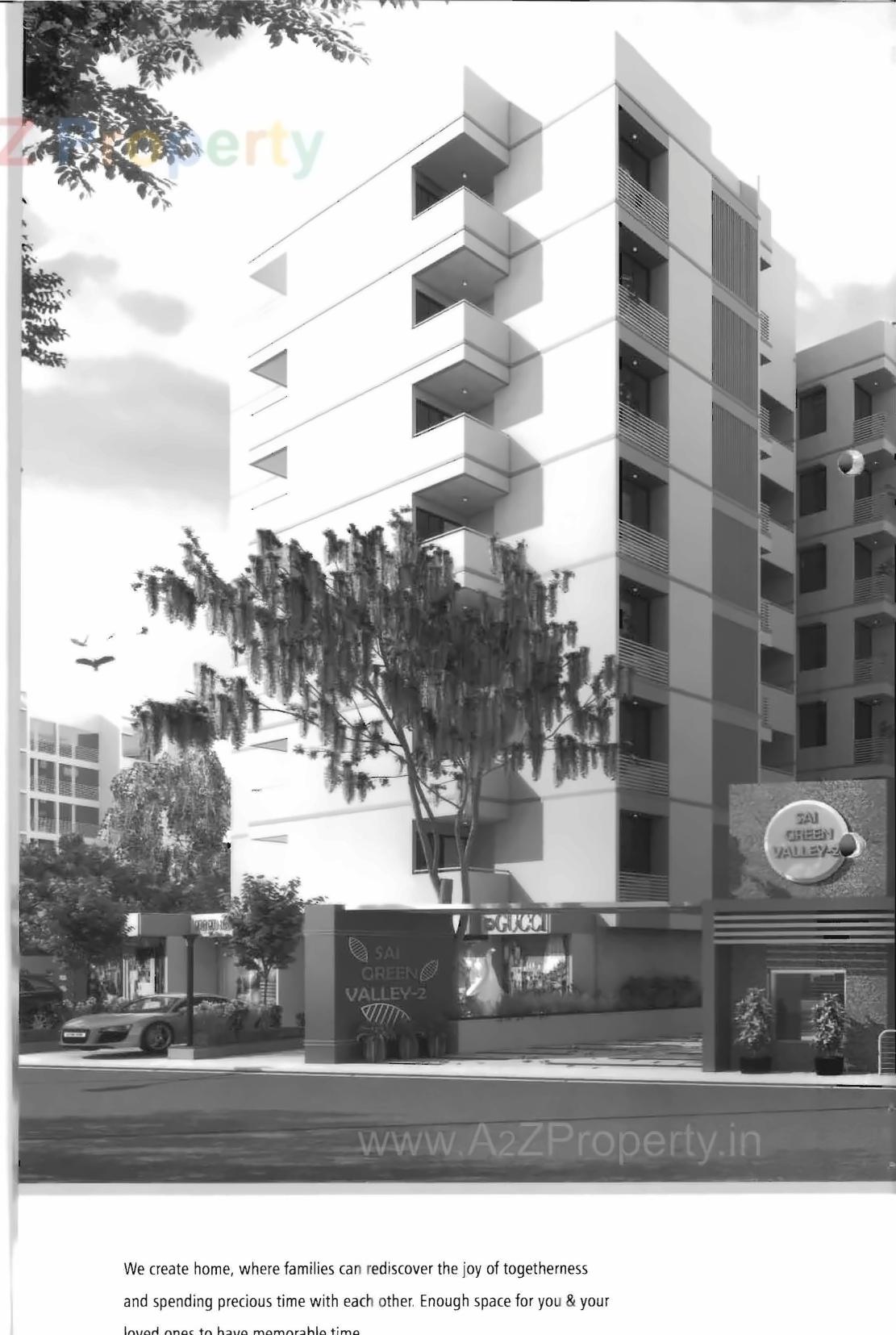 3D Elevation of real estate project Sai Green Valley located at Ghuma, Ahmedabad, Gujarat