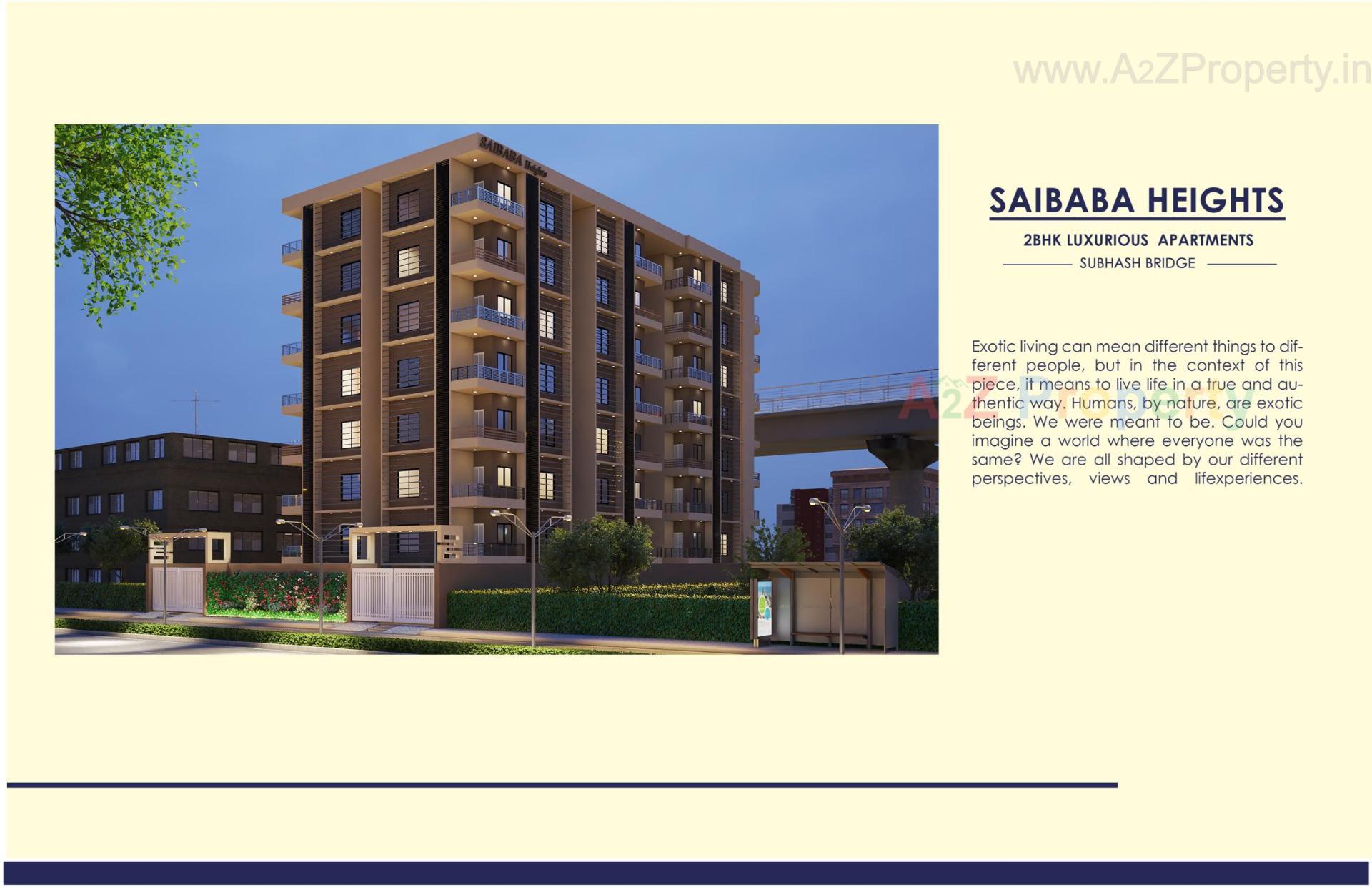 3D Elevation of real estate project Saibaba Heights located at Wadaj, Ahmedabad, Gujarat