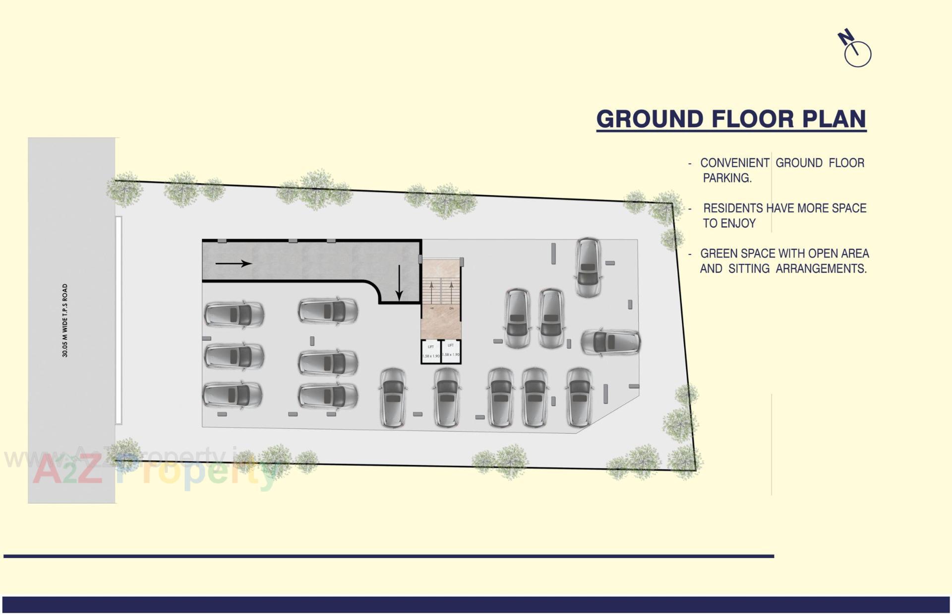 Layout of real estate project Saibaba Heights located at Wadaj, Ahmedabad, Gujarat