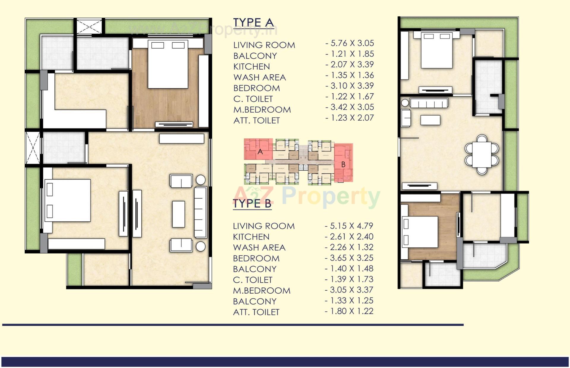 Layout of real estate project Saibaba Heights located at Wadaj, Ahmedabad, Gujarat