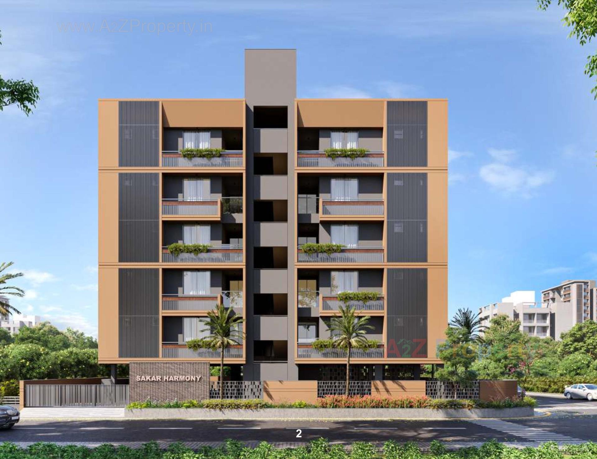 3D Elevation of real estate project Sakar Harmony located at Ahmedabad, Ahmedabad, Gujarat