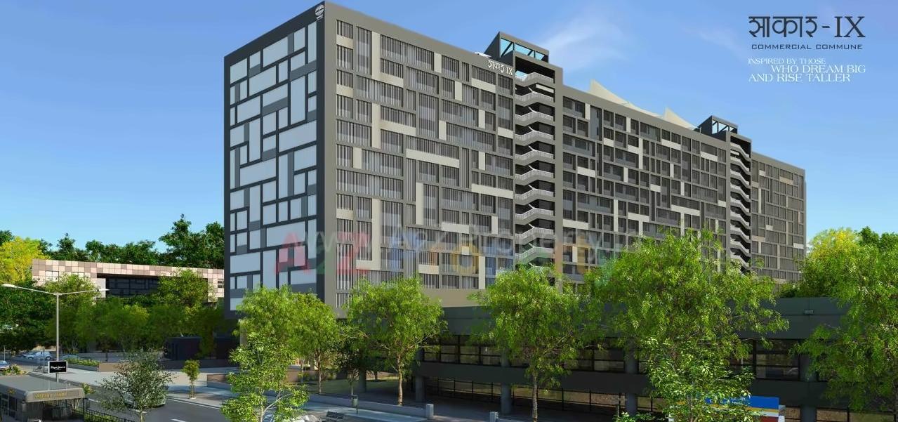3D Elevation of real estate project Sakar Ix located at City, Ahmedabad, Gujarat