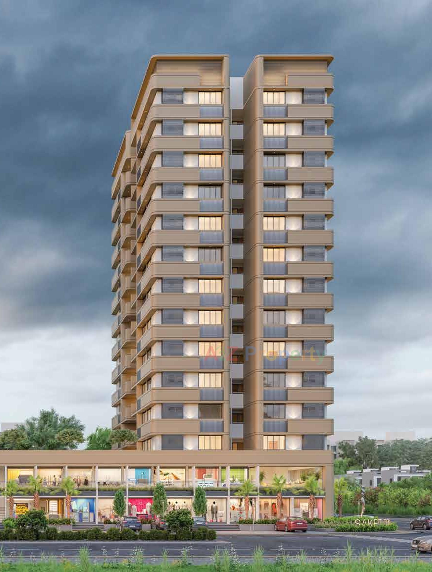 3D Elevation of real estate project Saket Towers located at Nikol, Ahmedabad, Gujarat