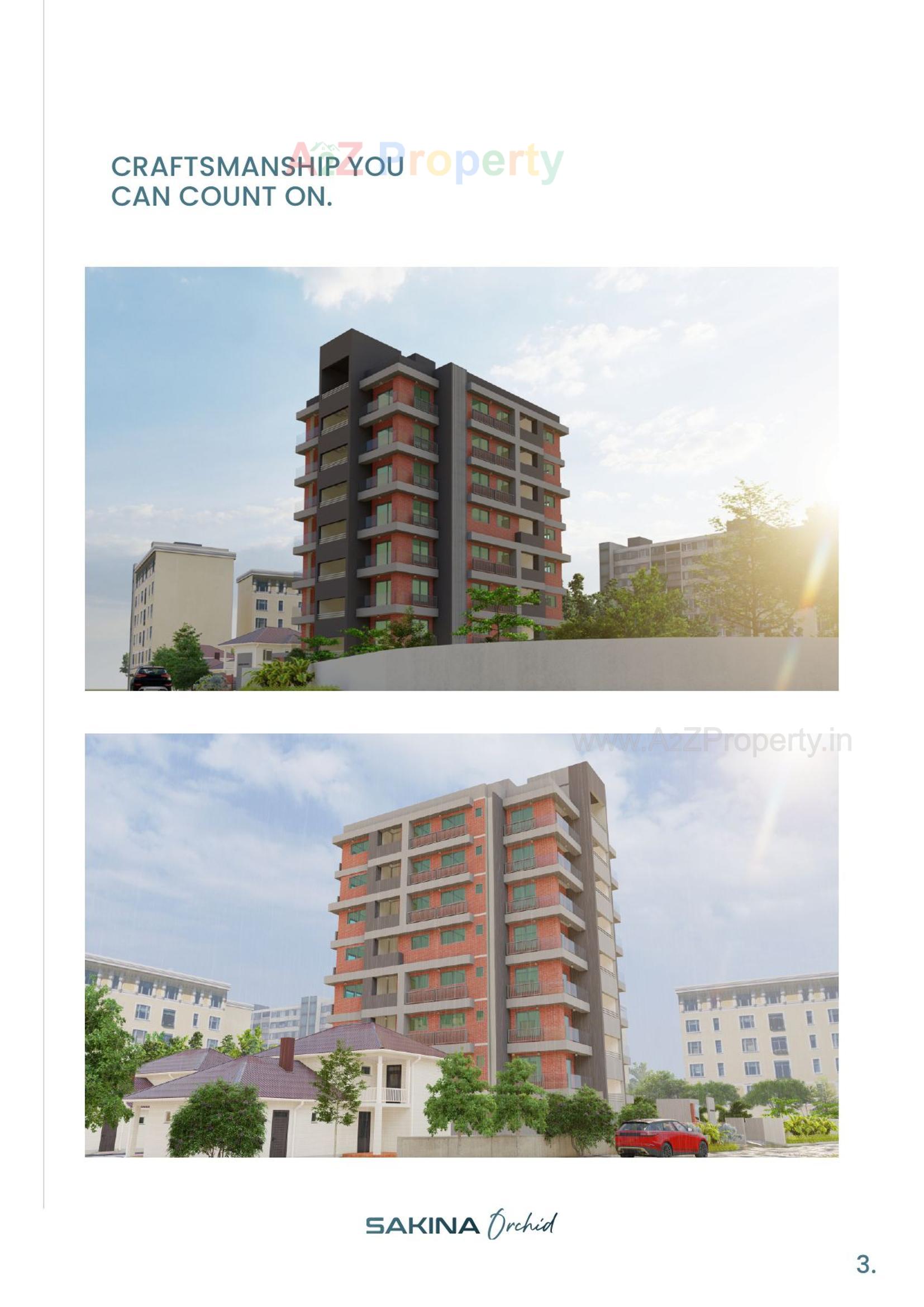 3D Elevation of real estate project Sakina Orchid located at Makarba, Ahmedabad, Gujarat