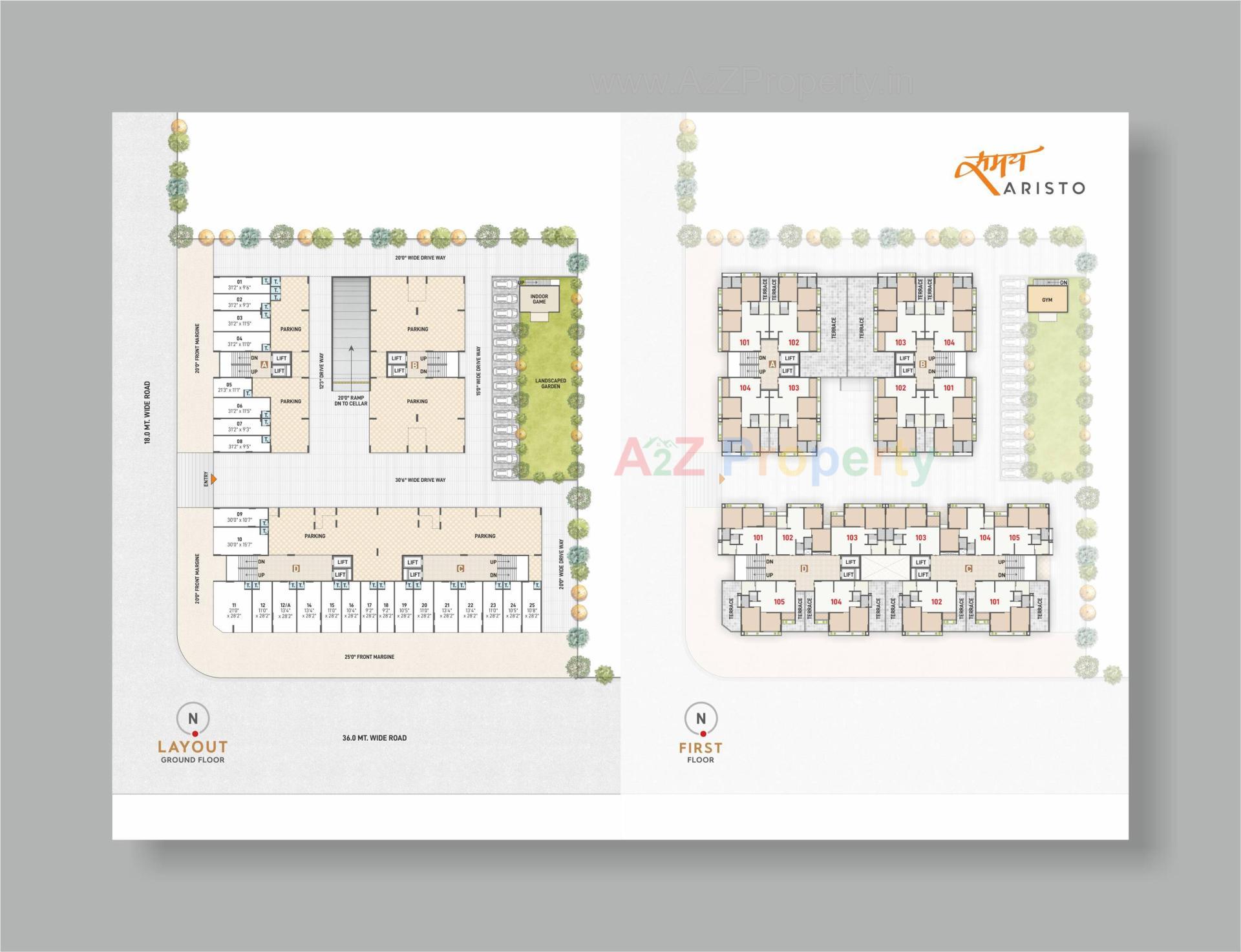 Layout of real estate project Samay Aristo located at Ahmedabad, Ahmedabad, Gujarat