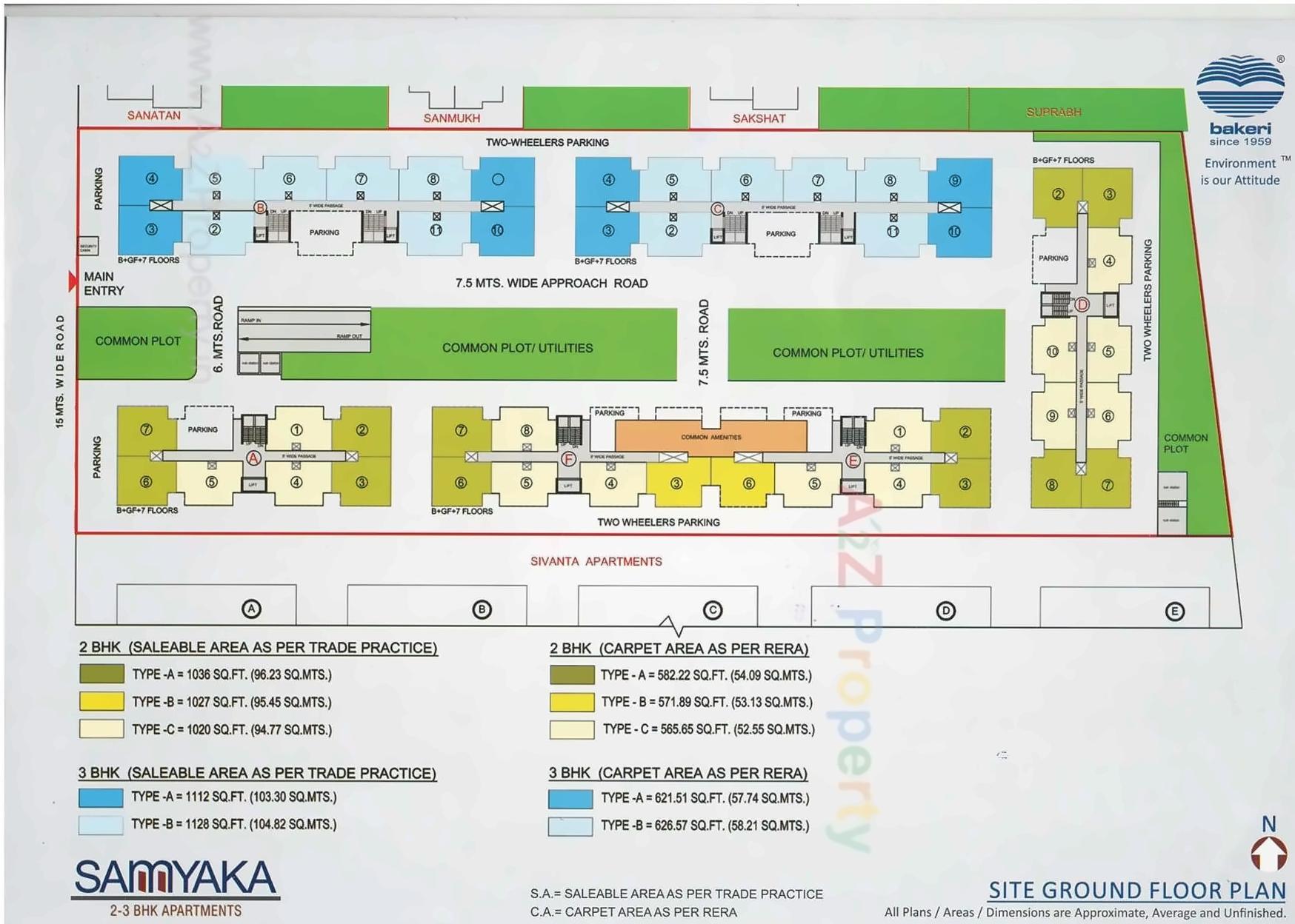 Layout of real estate project Samyaka Apartments located at Vejalpur, Ahmedabad, Gujarat