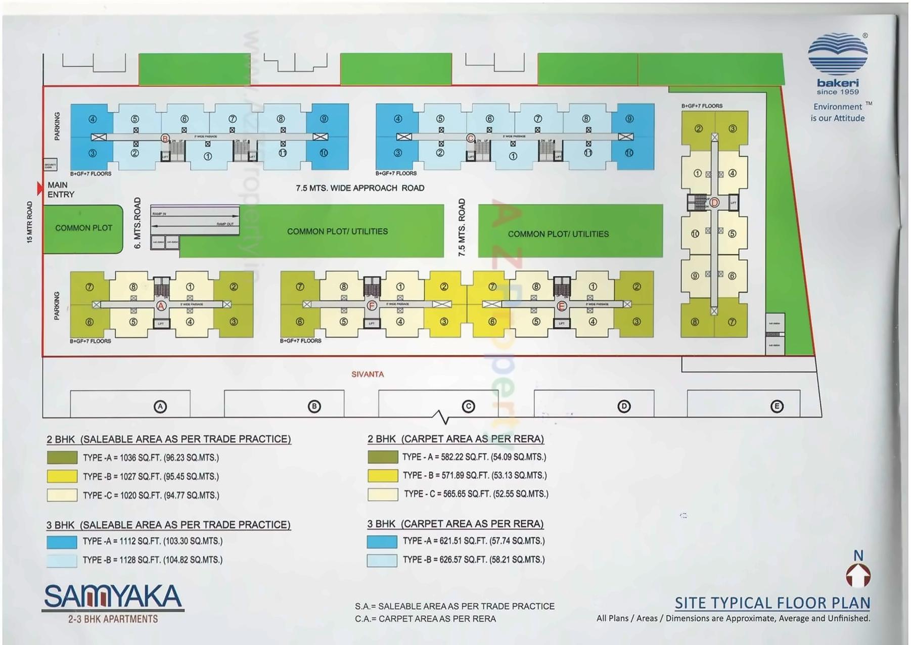 Layout of real estate project Samyaka Apartments located at Vejalpur, Ahmedabad, Gujarat