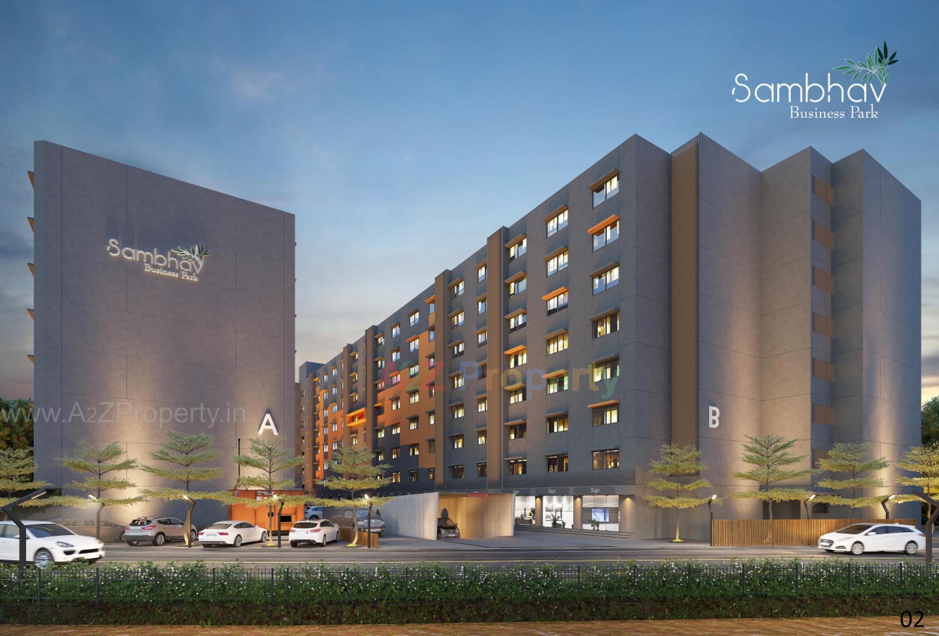 3D Elevation of real estate project Sambhav Business Park located at Vatva, Ahmedabad, Gujarat