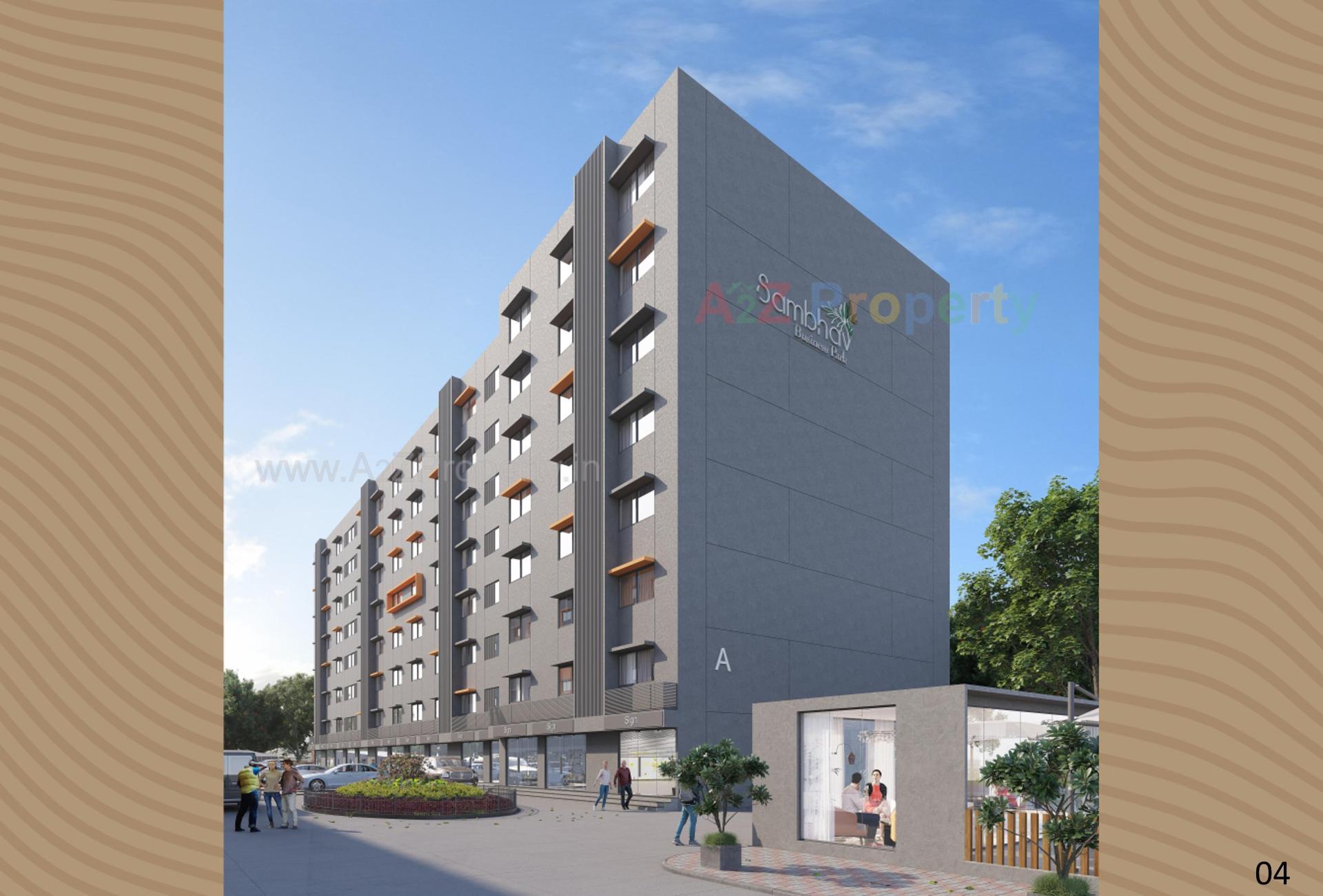3D Elevation of real estate project Sambhav Business Park located at Vatva, Ahmedabad, Gujarat