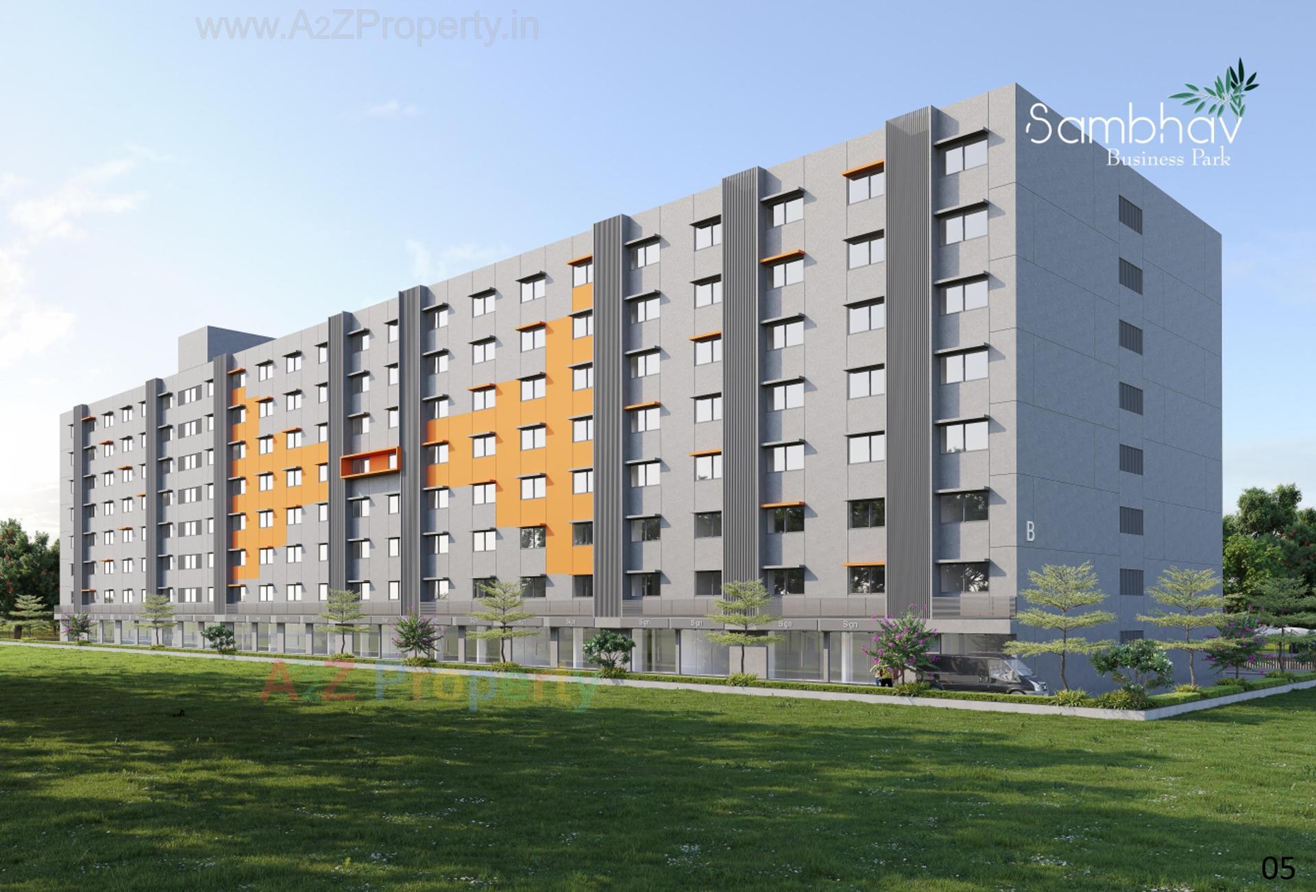 3D Elevation of real estate project Sambhav Business Park located at Vatva, Ahmedabad, Gujarat
