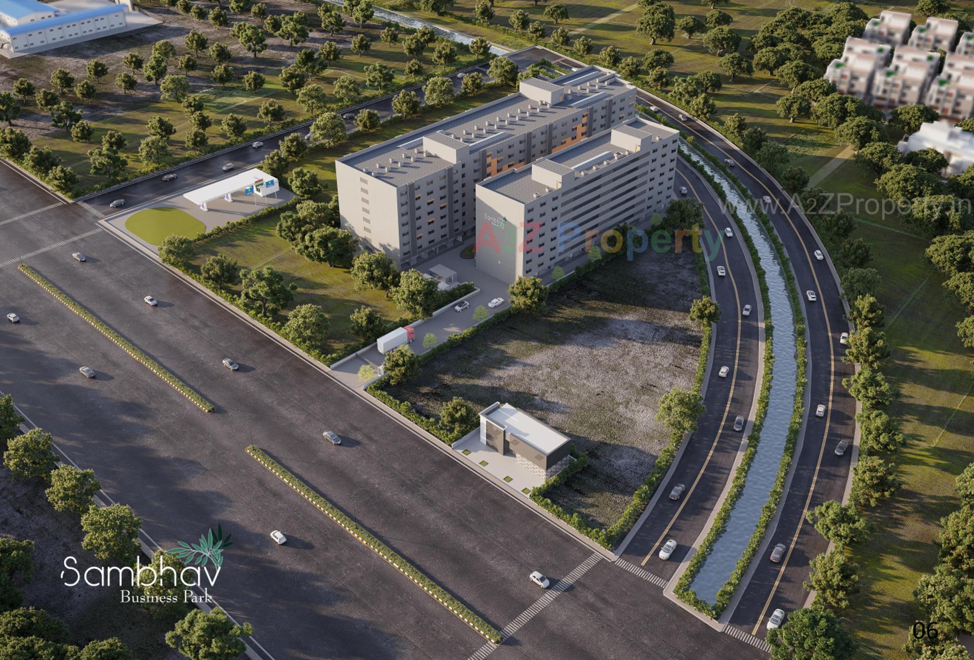 3D Elevation of real estate project Sambhav Business Park located at Vatva, Ahmedabad, Gujarat