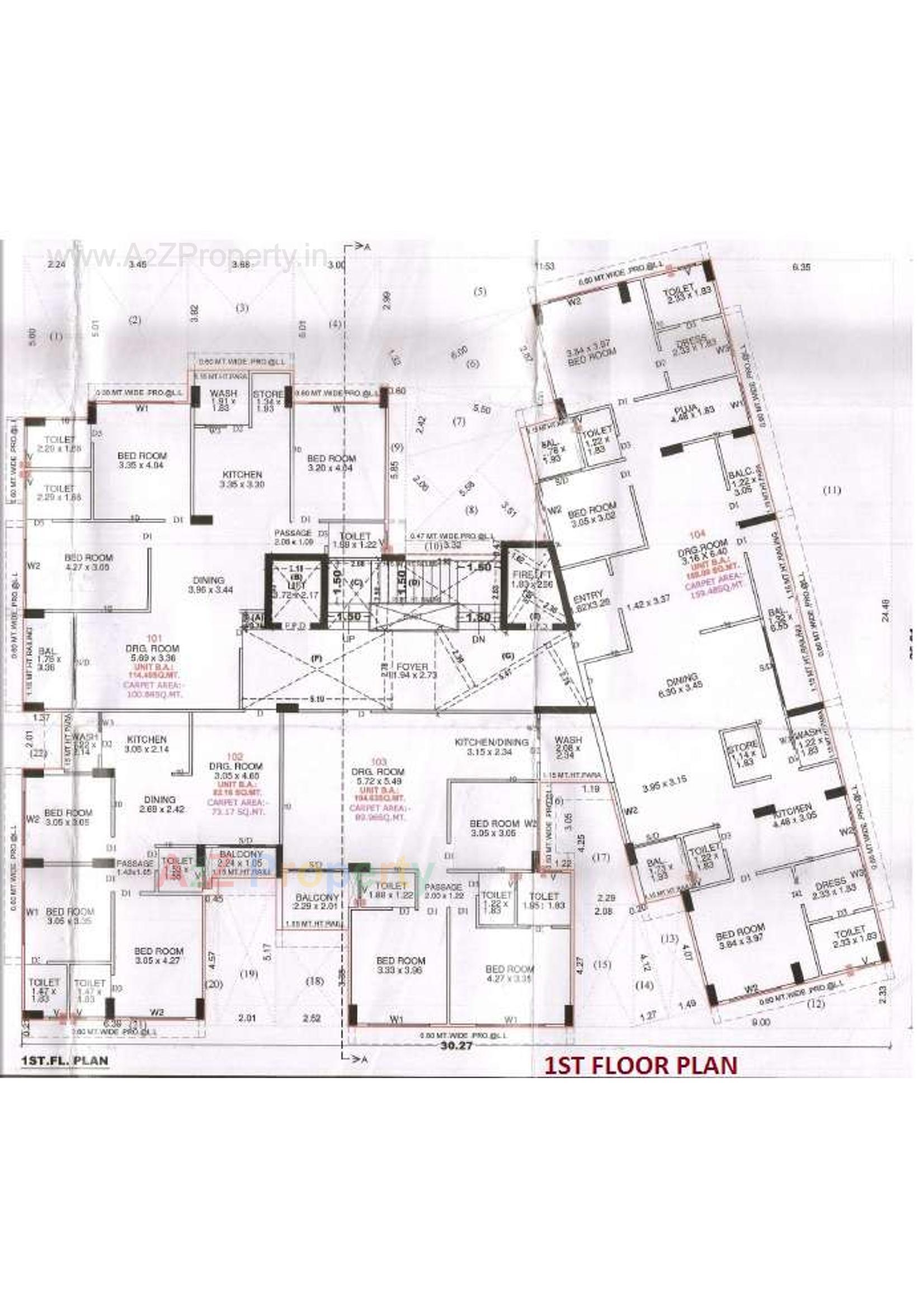 Layout of real estate project Samir Appartment located at Vastrapur, Ahmedabad, Gujarat