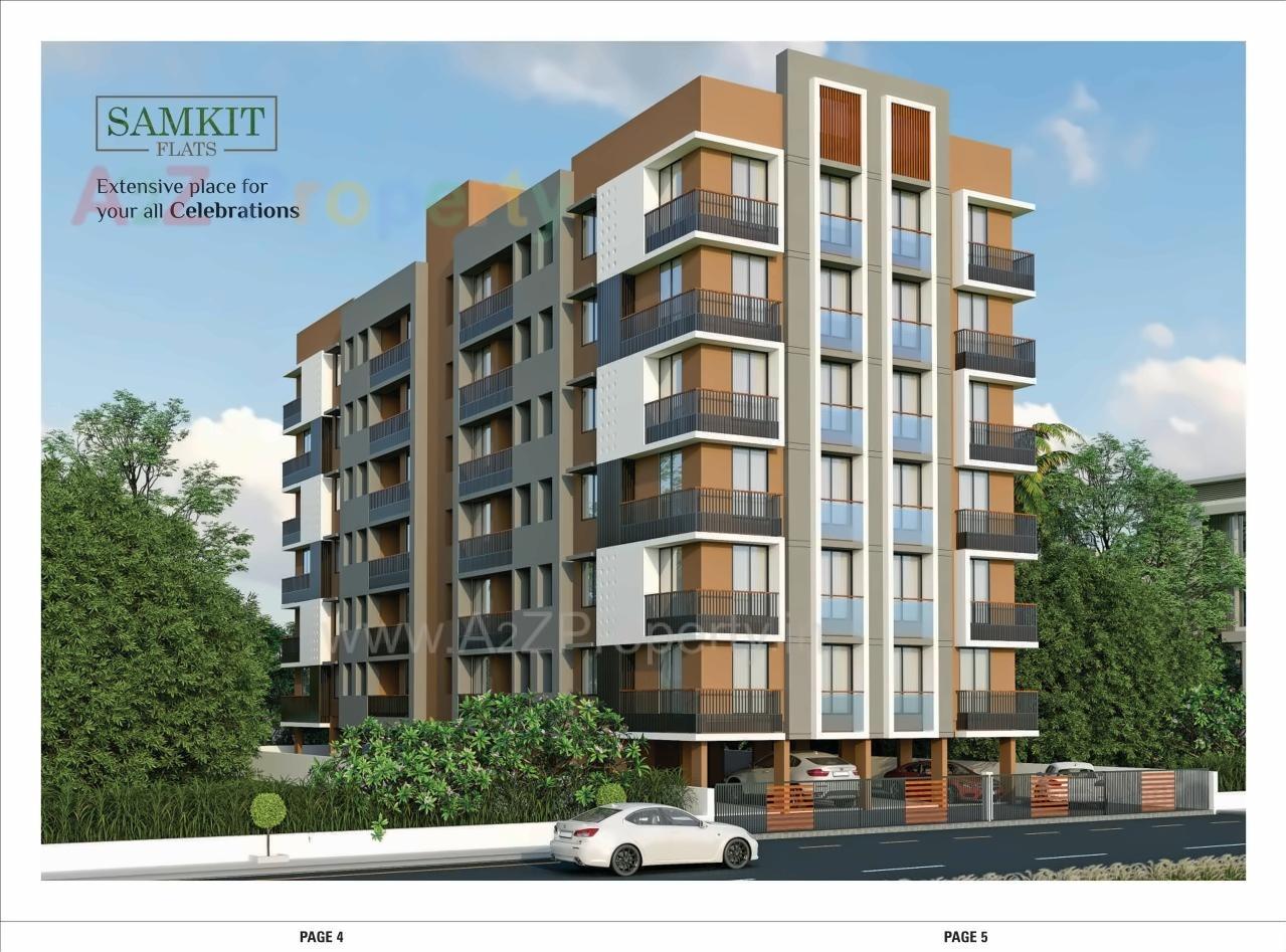 3D Elevation of real estate project Samkit Flats located at Paldi, Ahmedabad, Gujarat