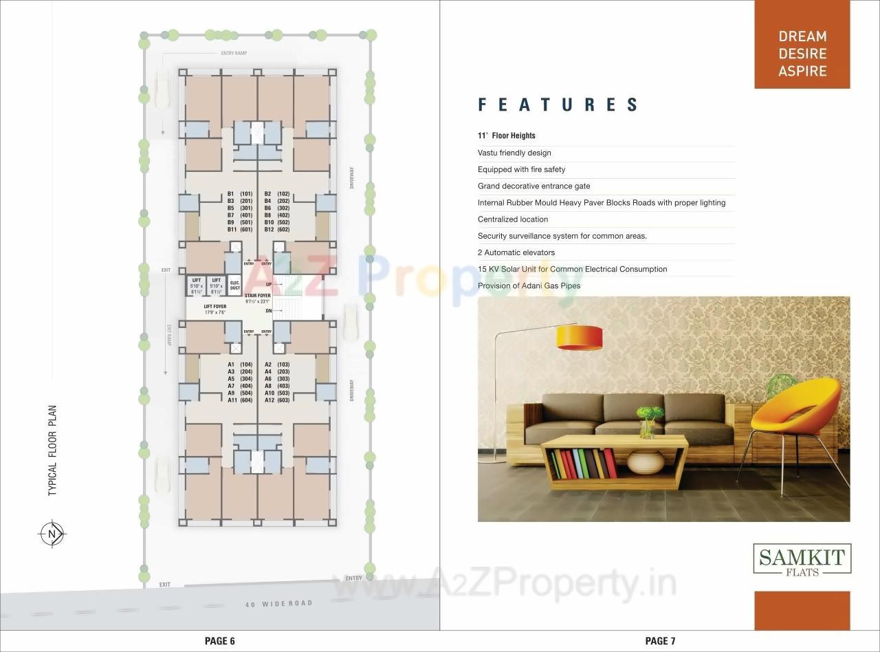 Layout of real estate project Samkit Flats located at Paldi, Ahmedabad, Gujarat