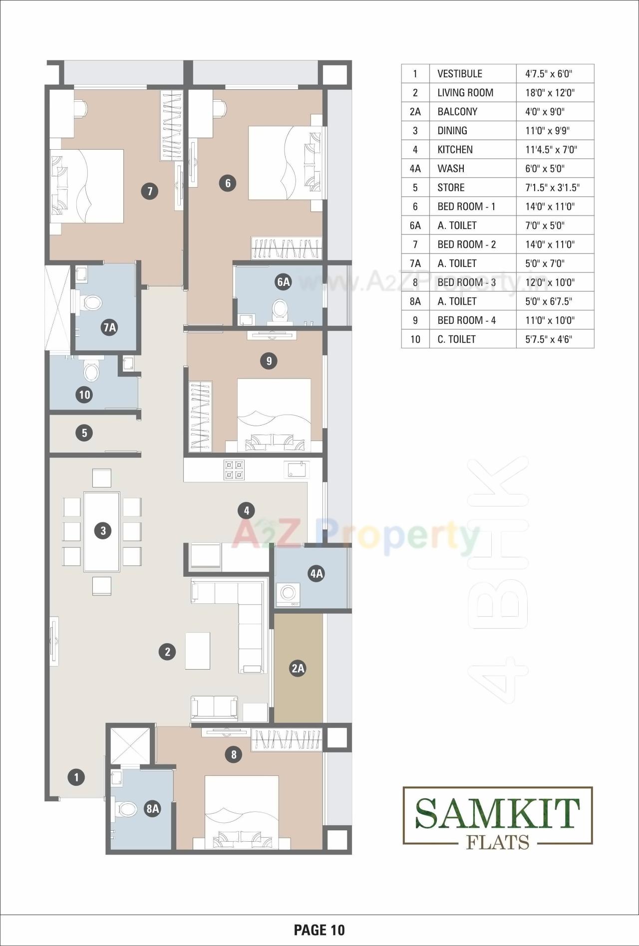 Layout of real estate project Samkit Flats located at Paldi, Ahmedabad, Gujarat