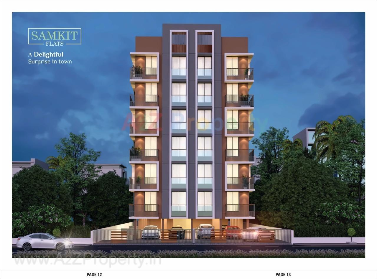 3D Elevation of real estate project Samkit Flats located at Paldi, Ahmedabad, Gujarat