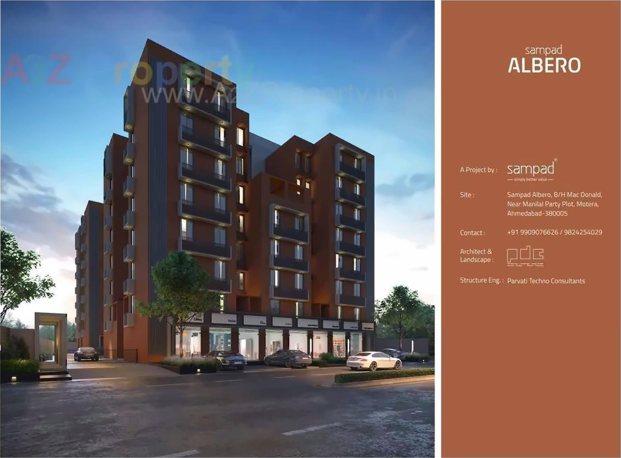 3D Elevation of real estate project Sampad Albero located at Motera, Ahmedabad, Gujarat