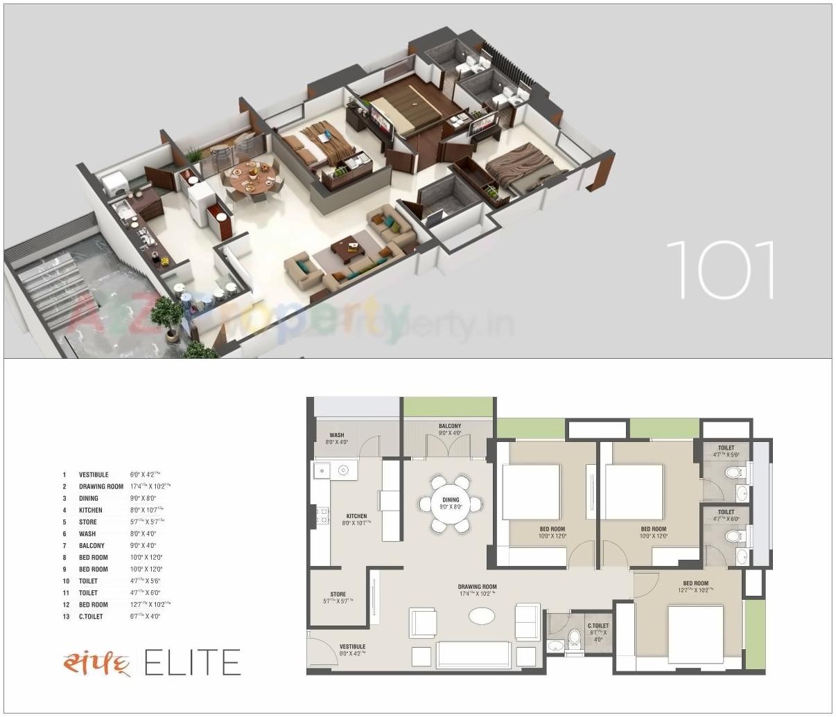 Layout of real estate project Sampad Elite located at Vadaj, Ahmedabad, Gujarat