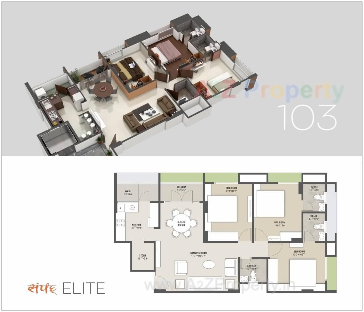 Layout of real estate project Sampad Elite located at Vadaj, Ahmedabad, Gujarat