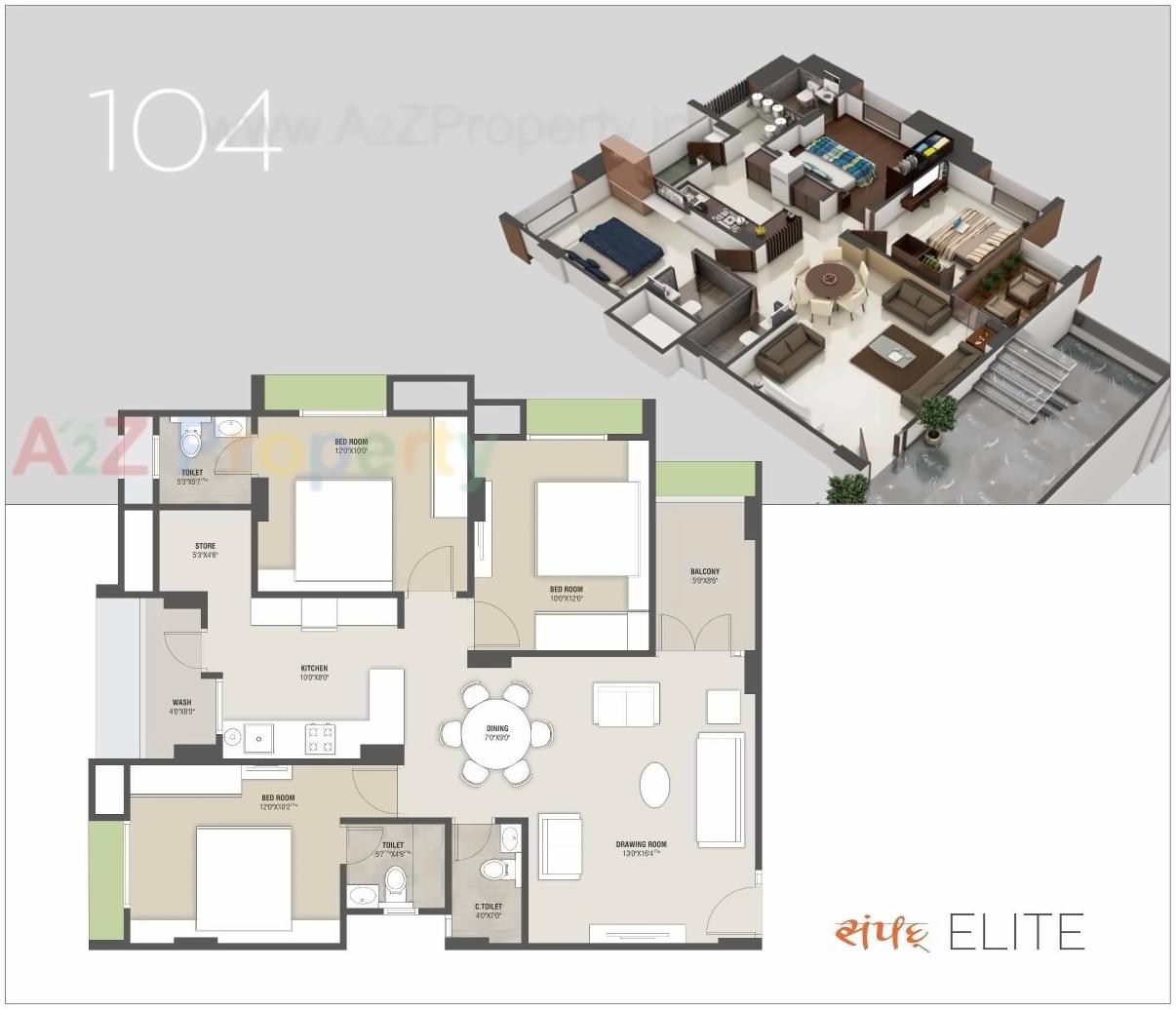 Layout of real estate project Sampad Elite located at Vadaj, Ahmedabad, Gujarat